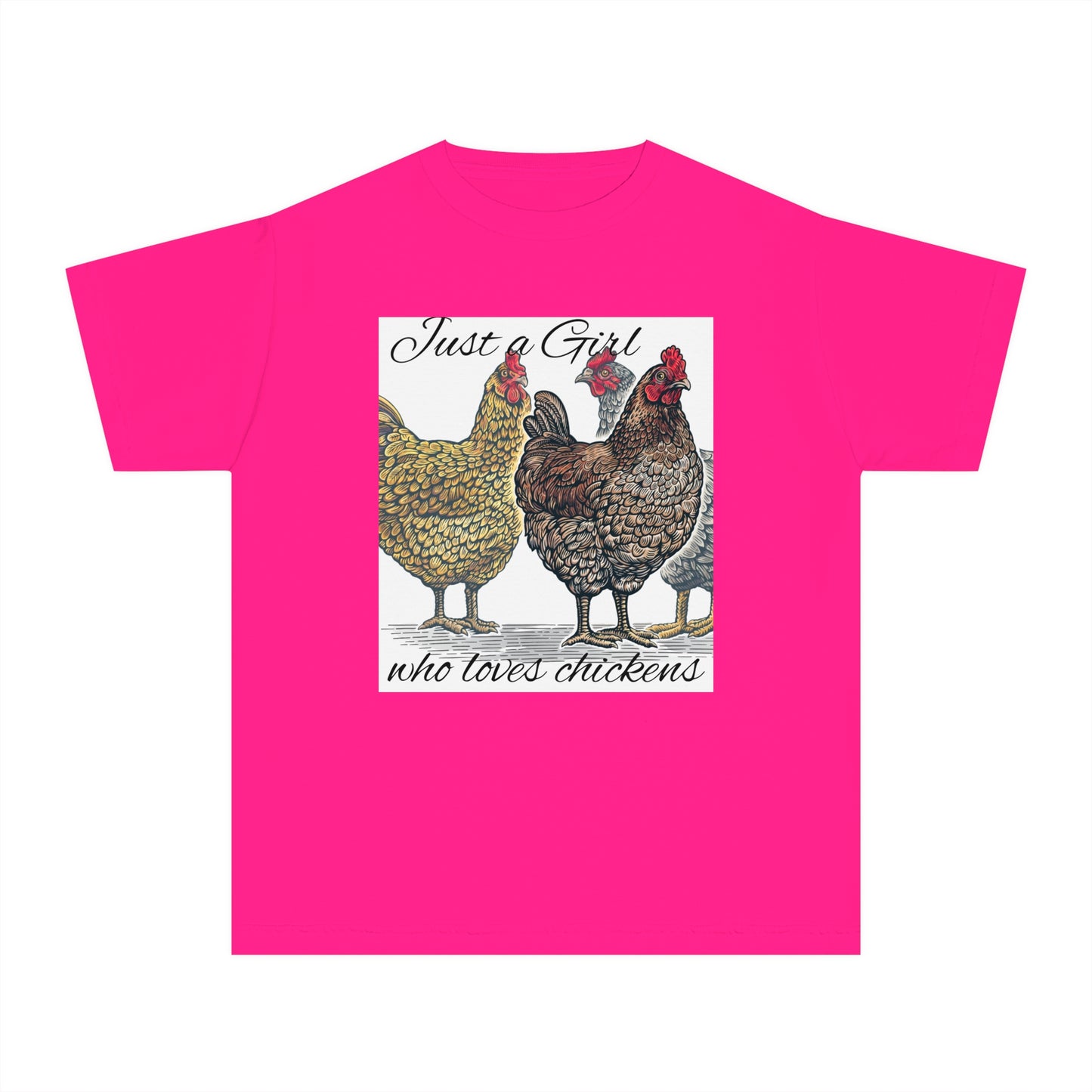 Youth girl who loves chickens