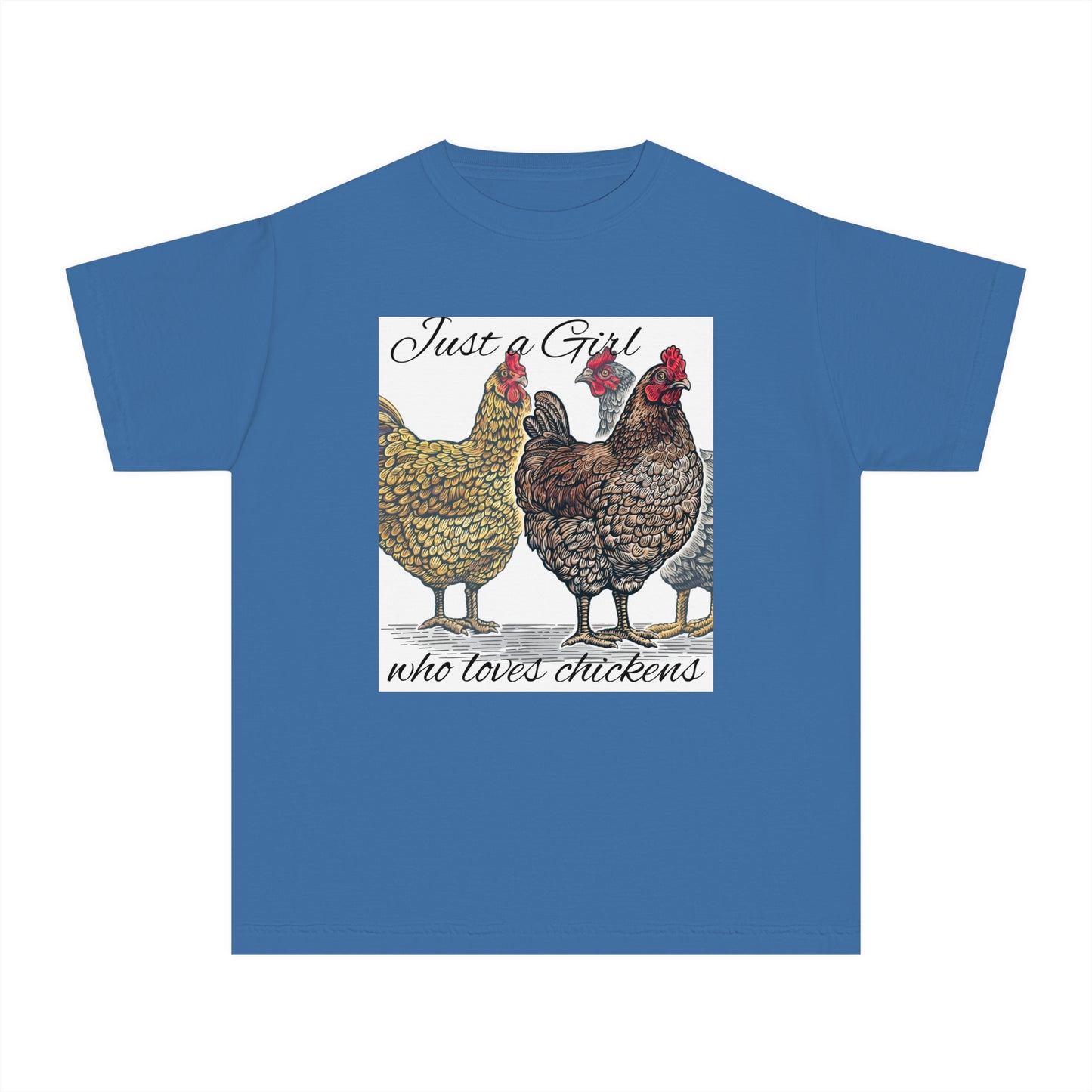 Youth girl who loves chickens