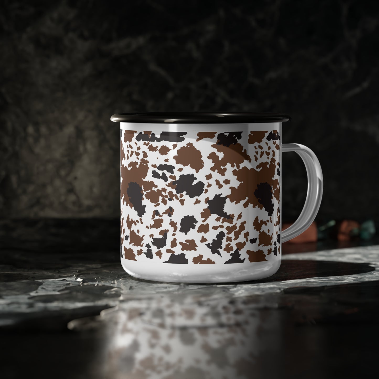 Cow hide-Enamel Camp Cup
