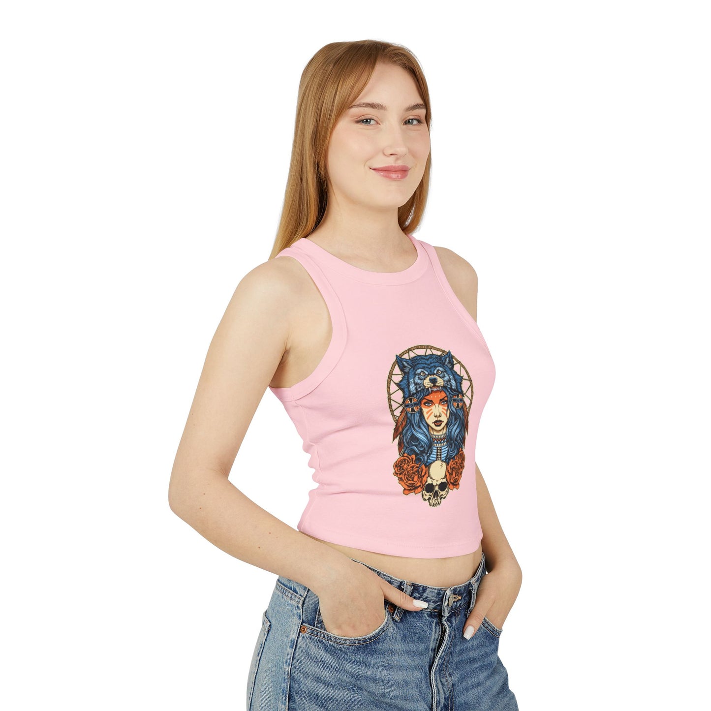 Dream catcher wolf woman/ Tank Top
