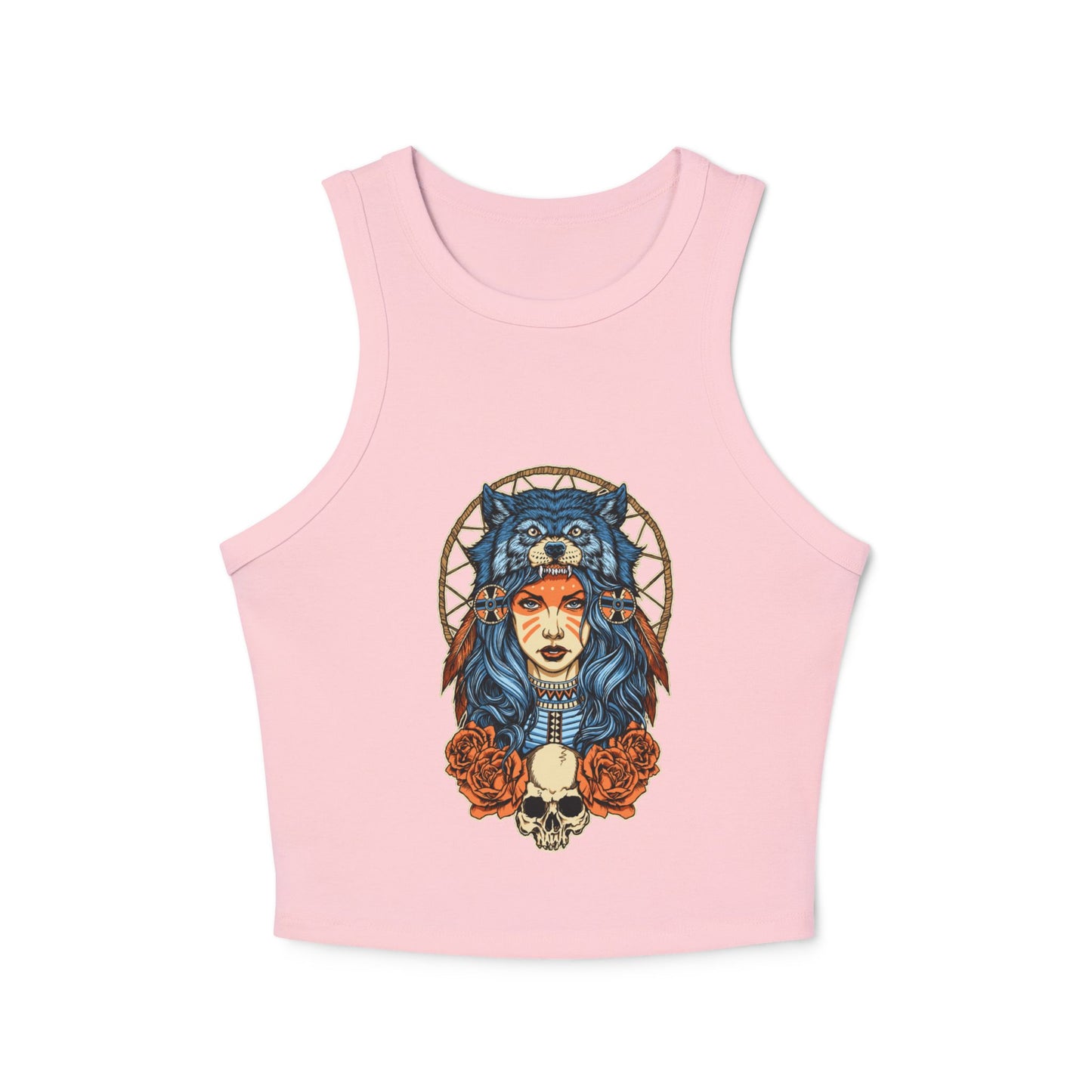 Dream catcher wolf woman/ Tank Top