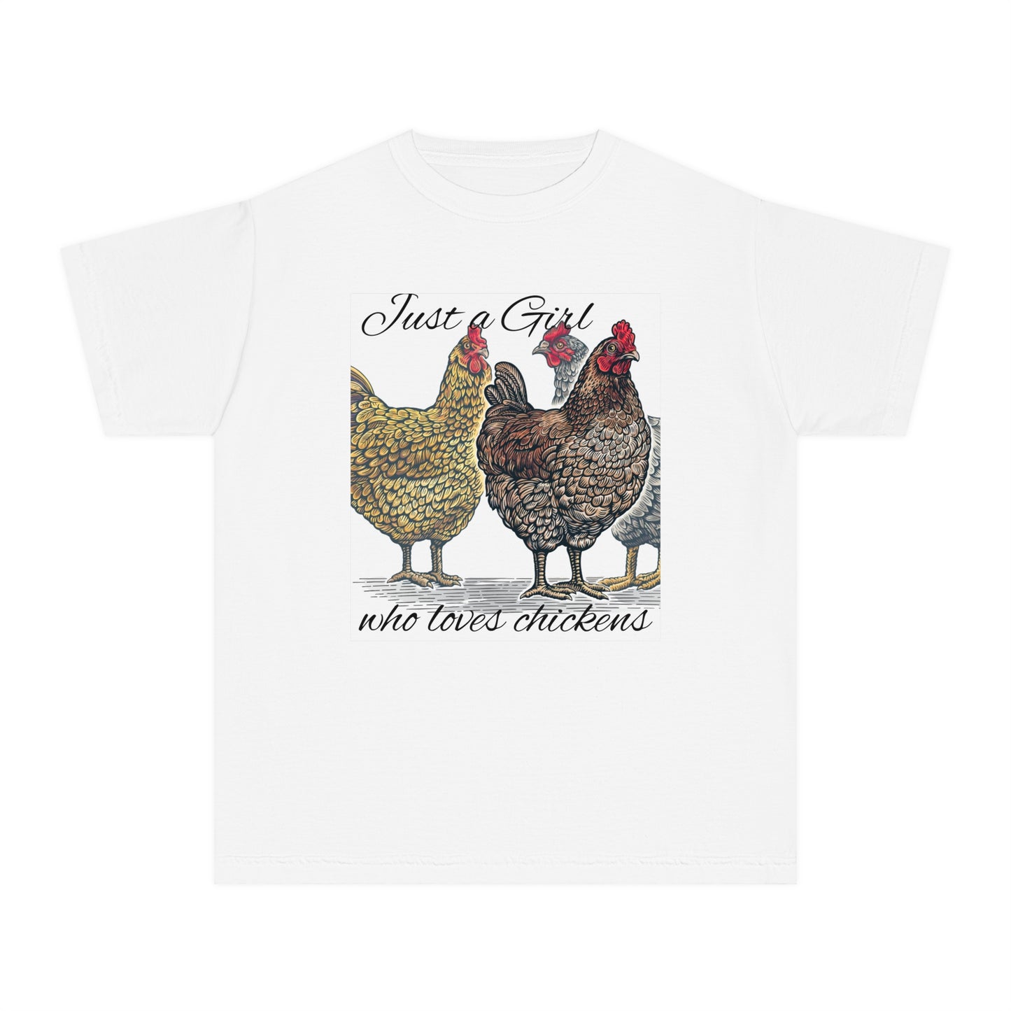 Youth girl who loves chickens