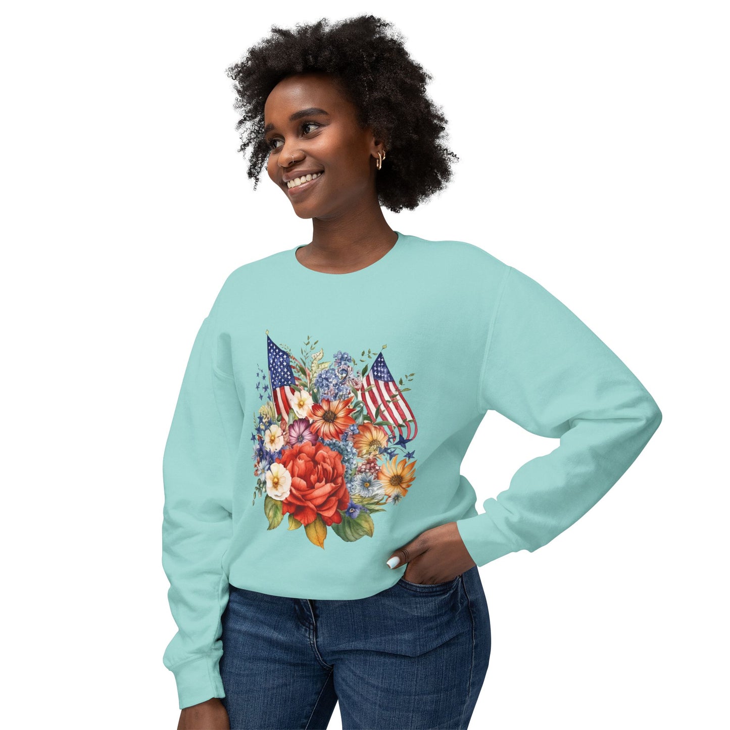 flowers and flags sweatshirt
