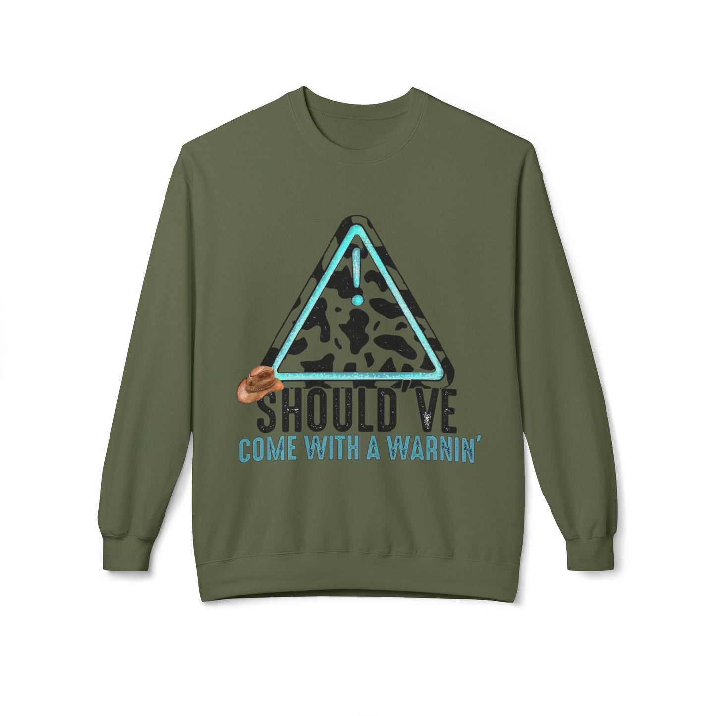 Should have come with a warning / Fleece Crewneck Sweatshirt