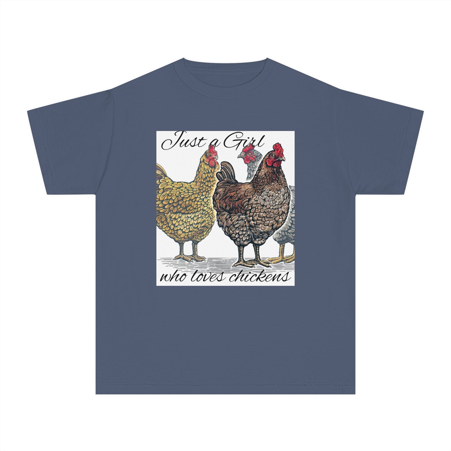 Youth girl who loves chickens