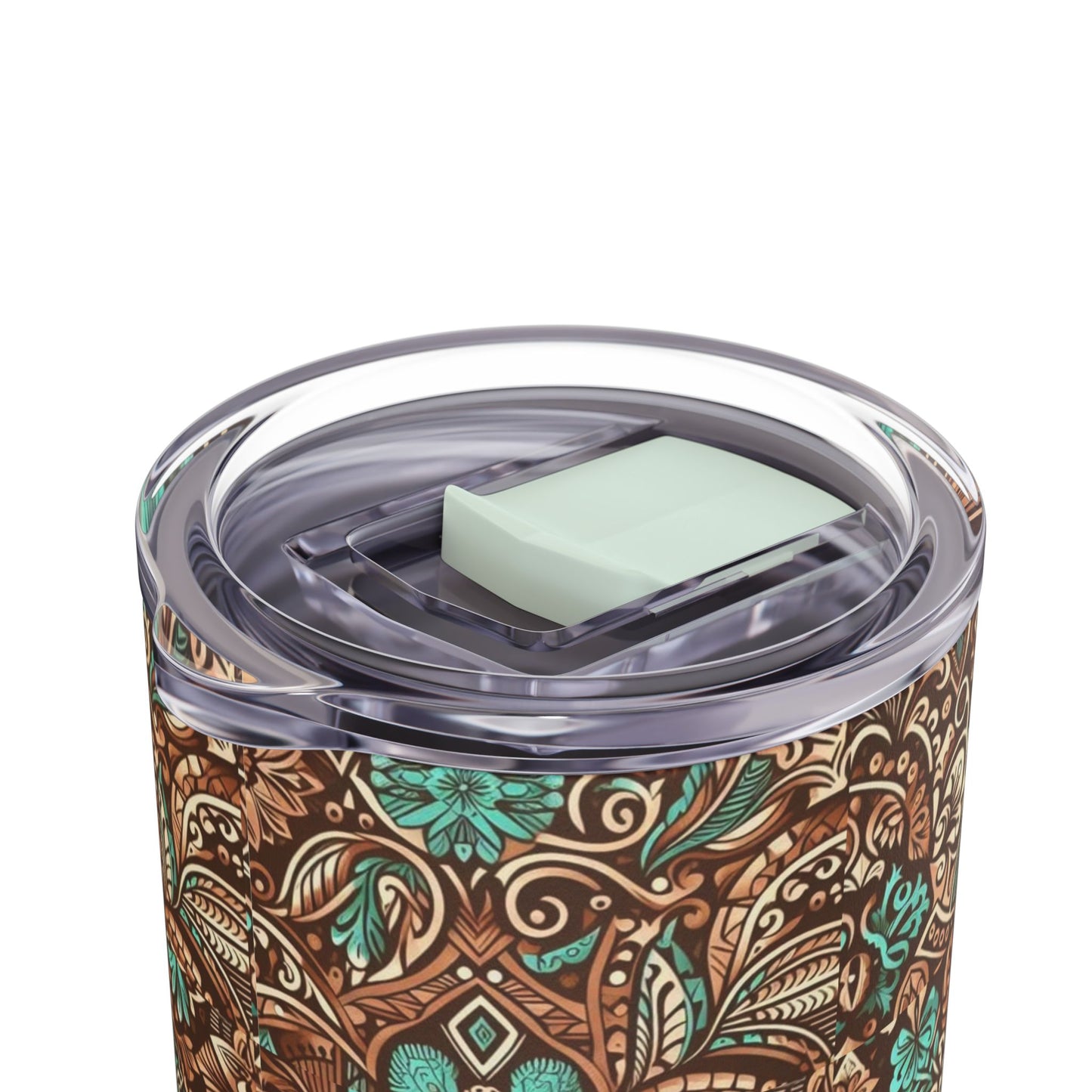 Leather and Teal / Skinny Matte Tumbler, 20oz