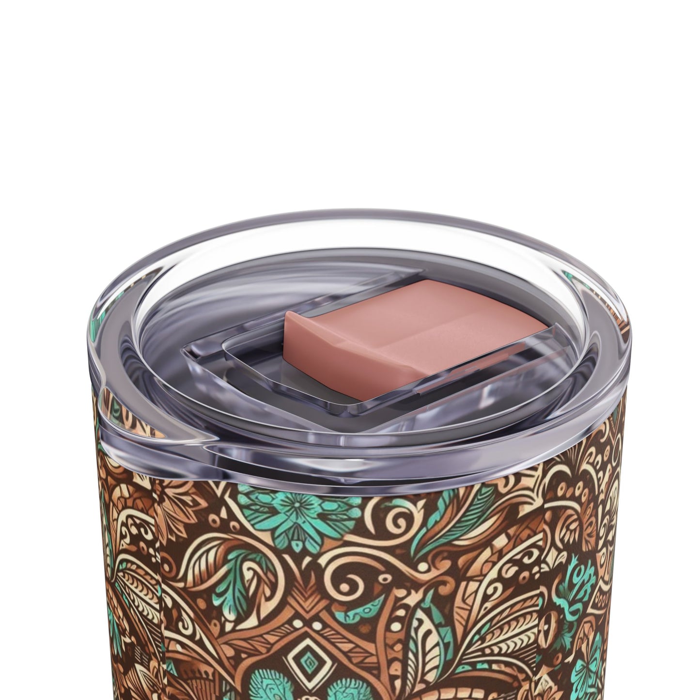 Leather and Teal / Skinny Matte Tumbler, 20oz