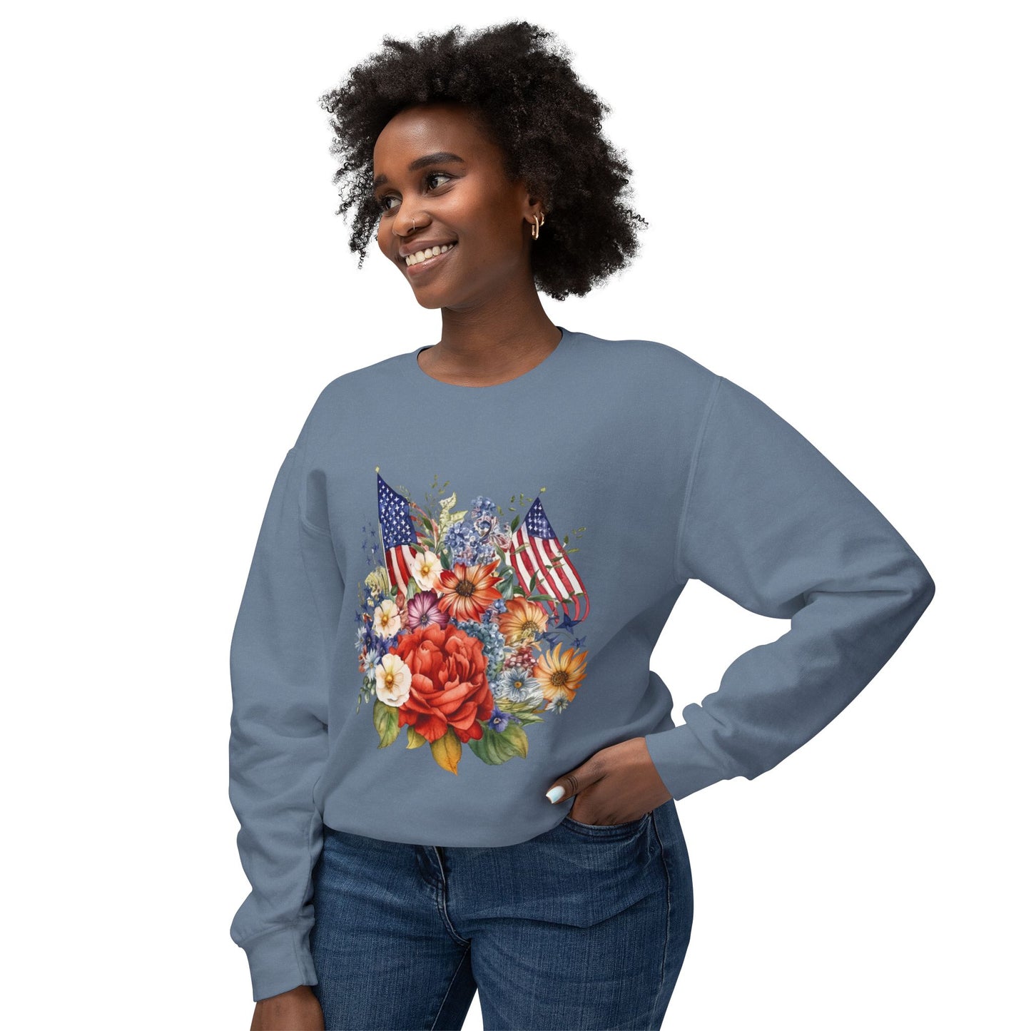 flowers and flags sweatshirt