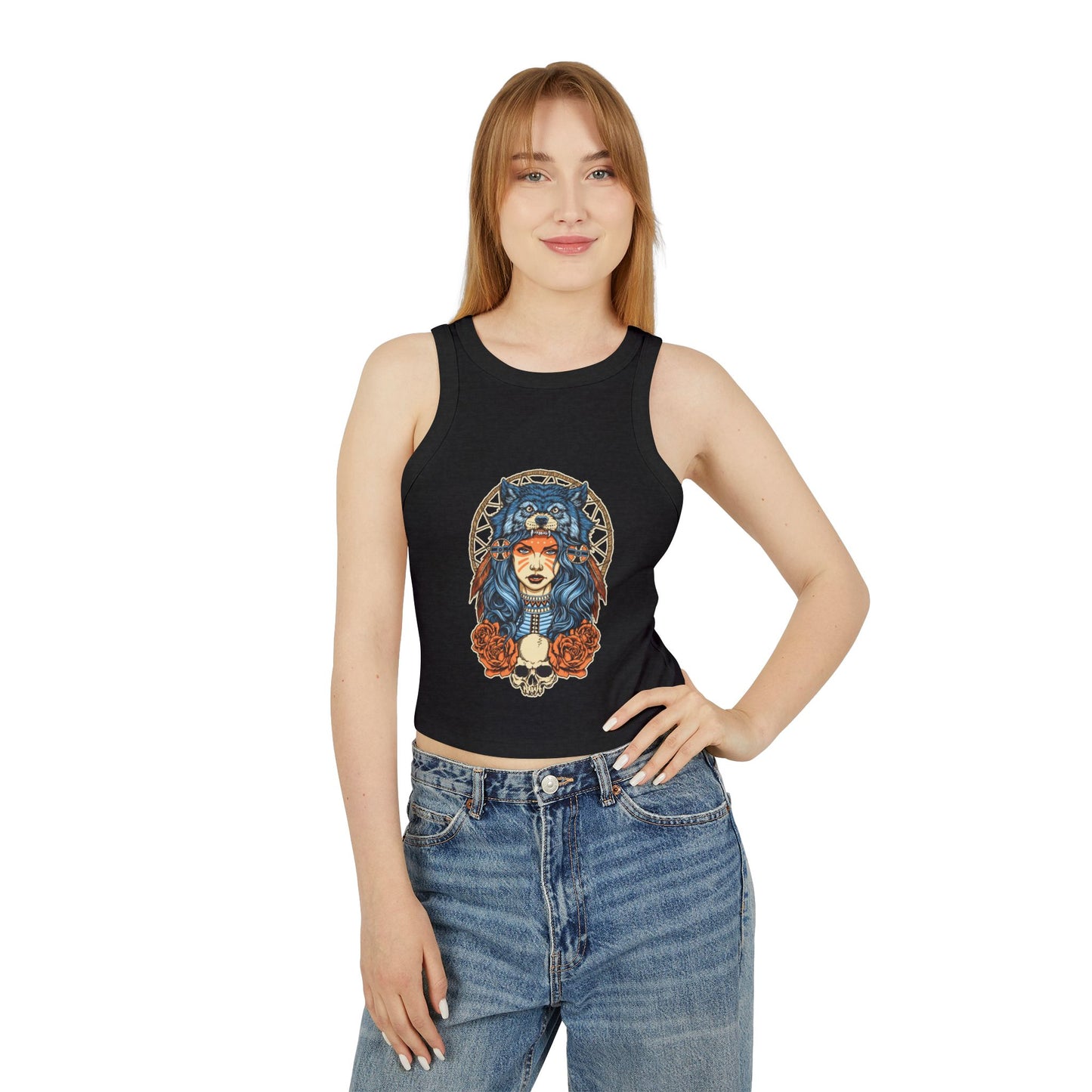 Dream catcher wolf woman/ Tank Top
