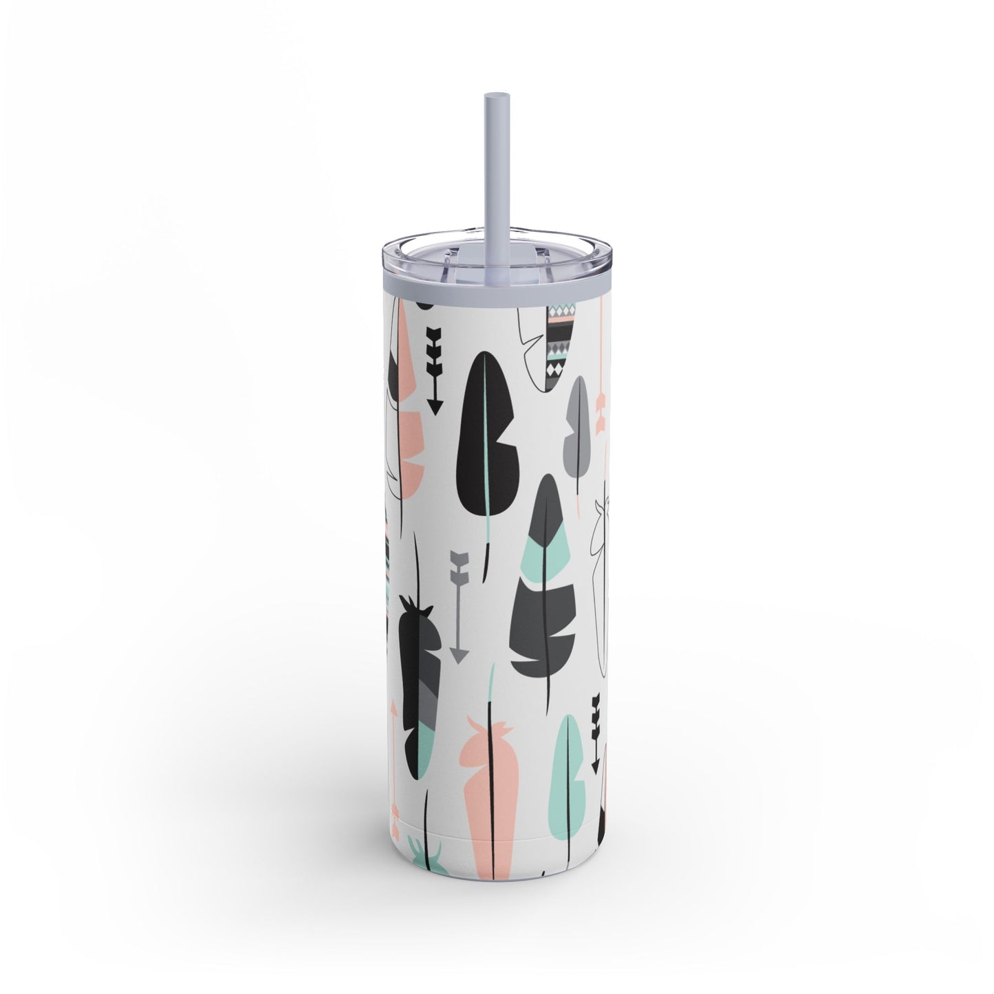 Feather tumbler W/straw 20oz
