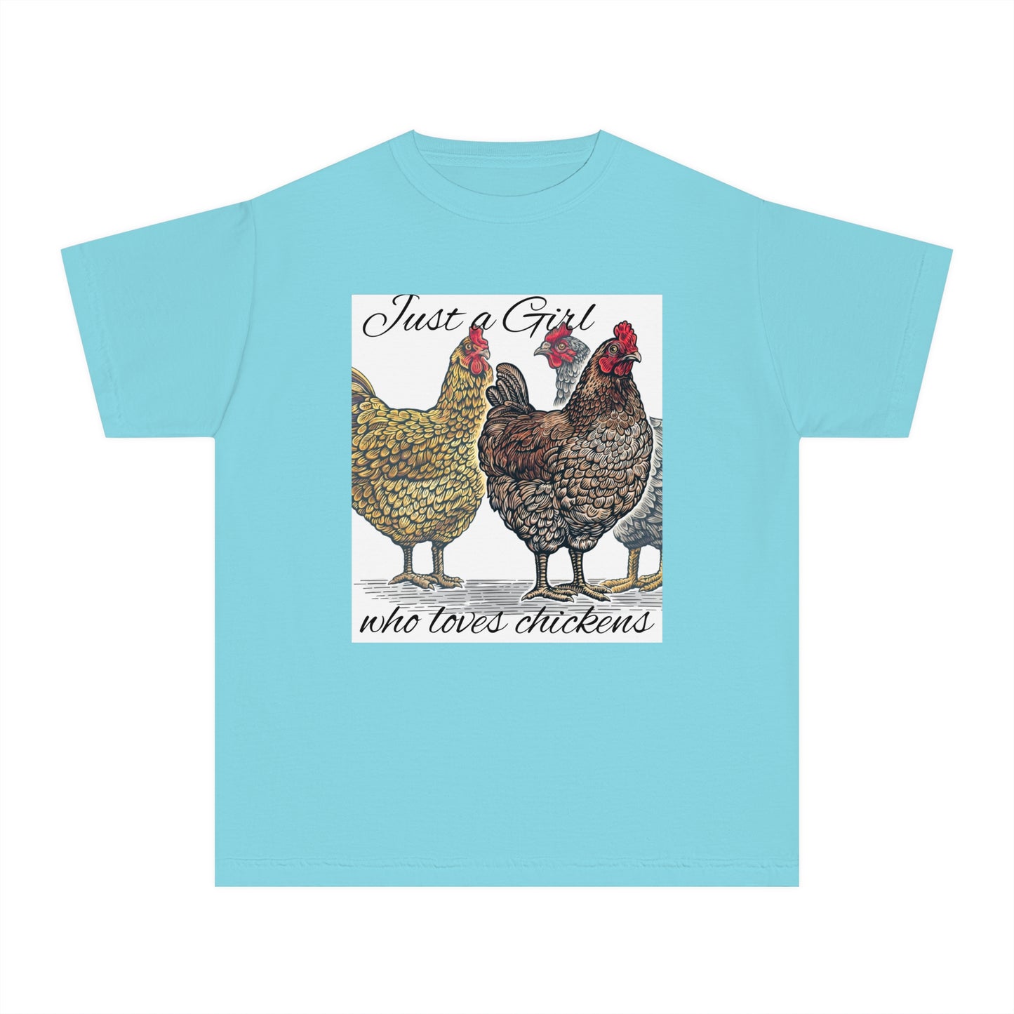 Youth girl who loves chickens