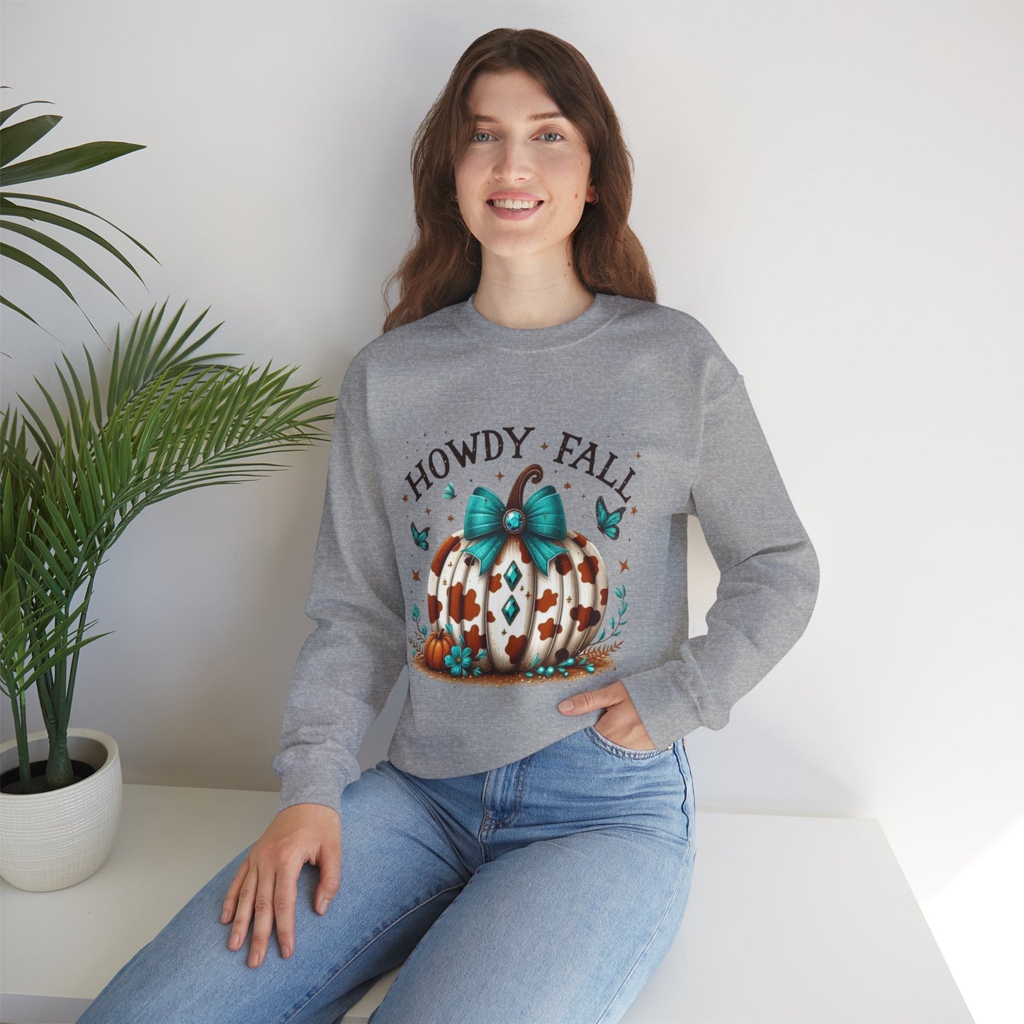 Howdy fall / cow pumpkin sweater