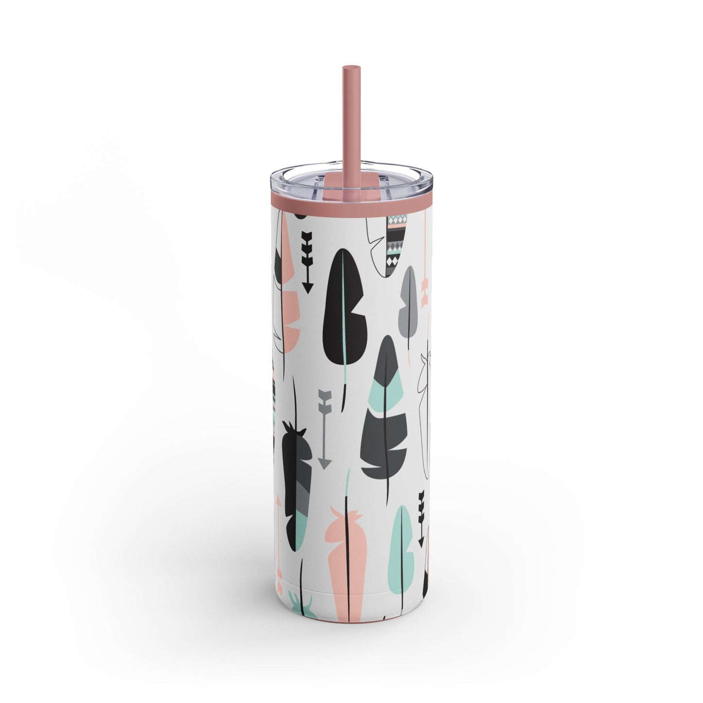Feather tumbler W/straw 20oz