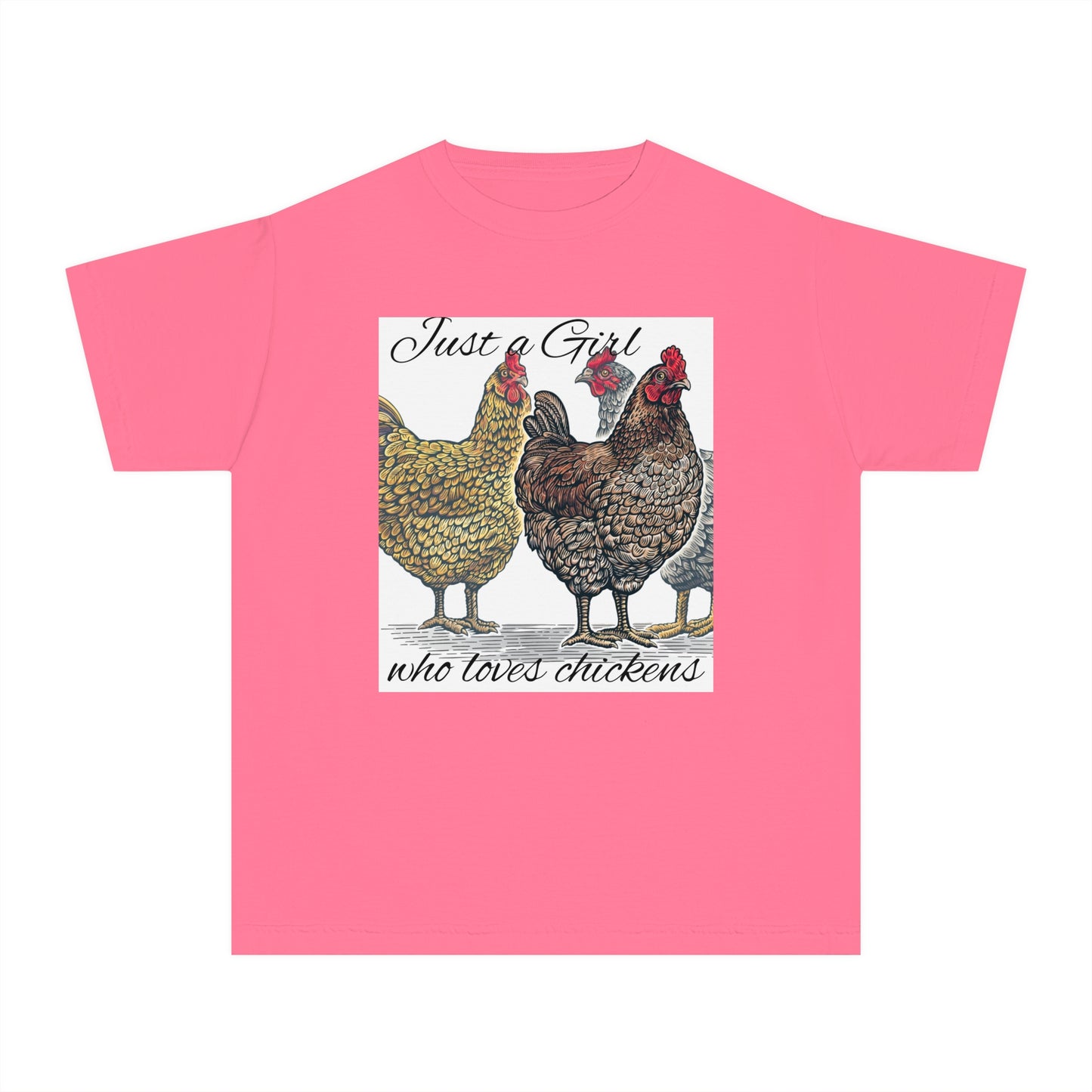 Youth girl who loves chickens