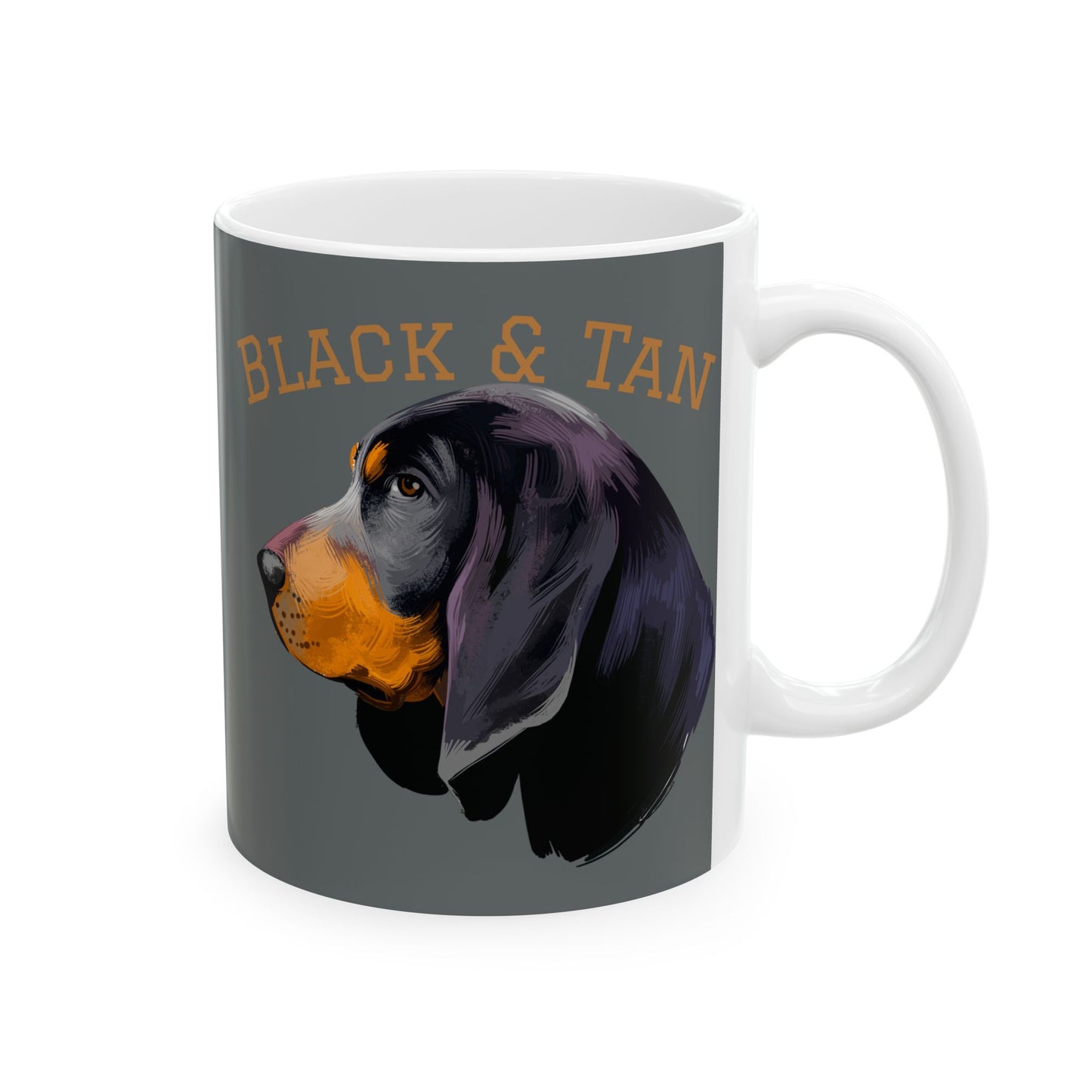 Black & Tan/ Ceramic Mug, (11oz, 15oz)
