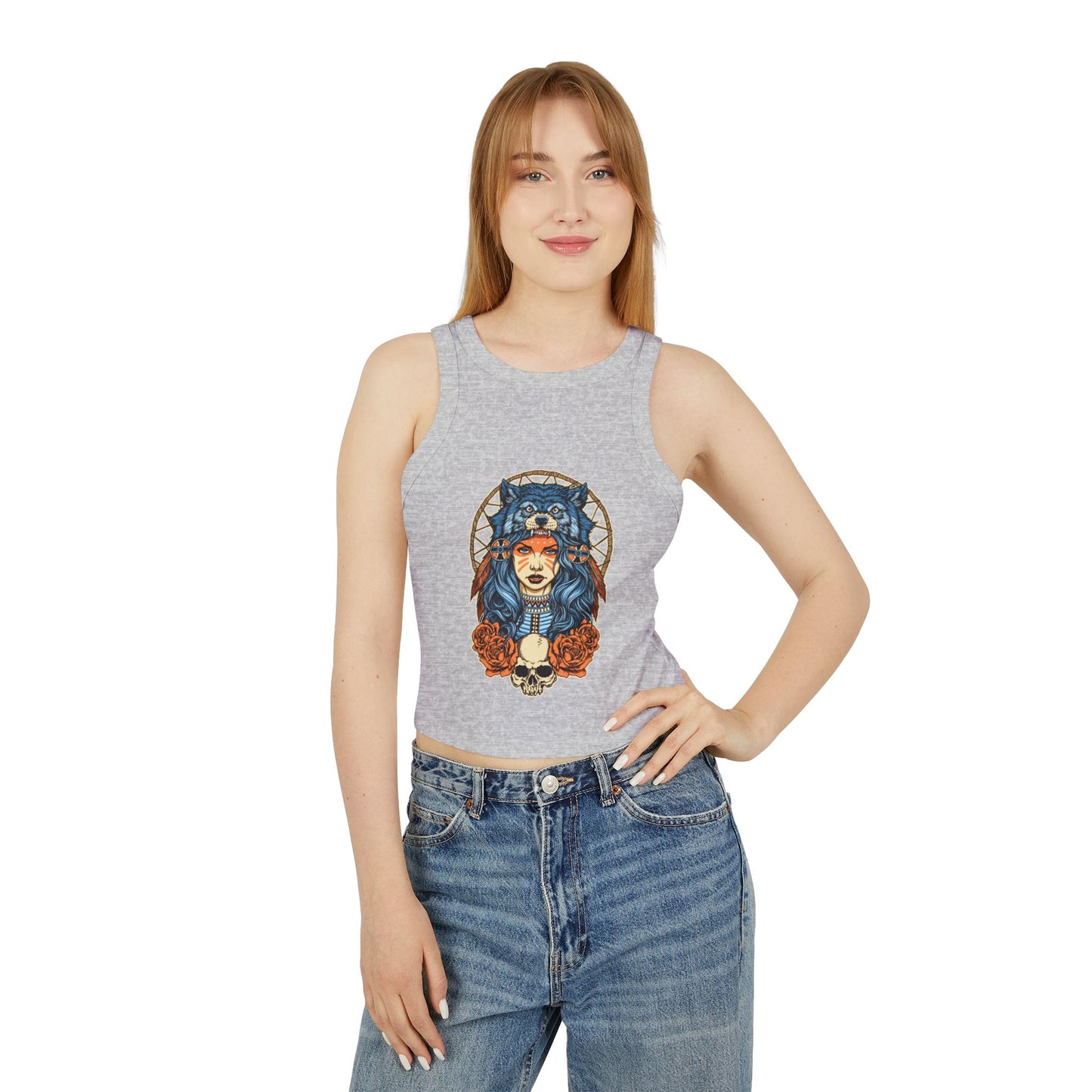Dream catcher wolf woman/ Tank Top