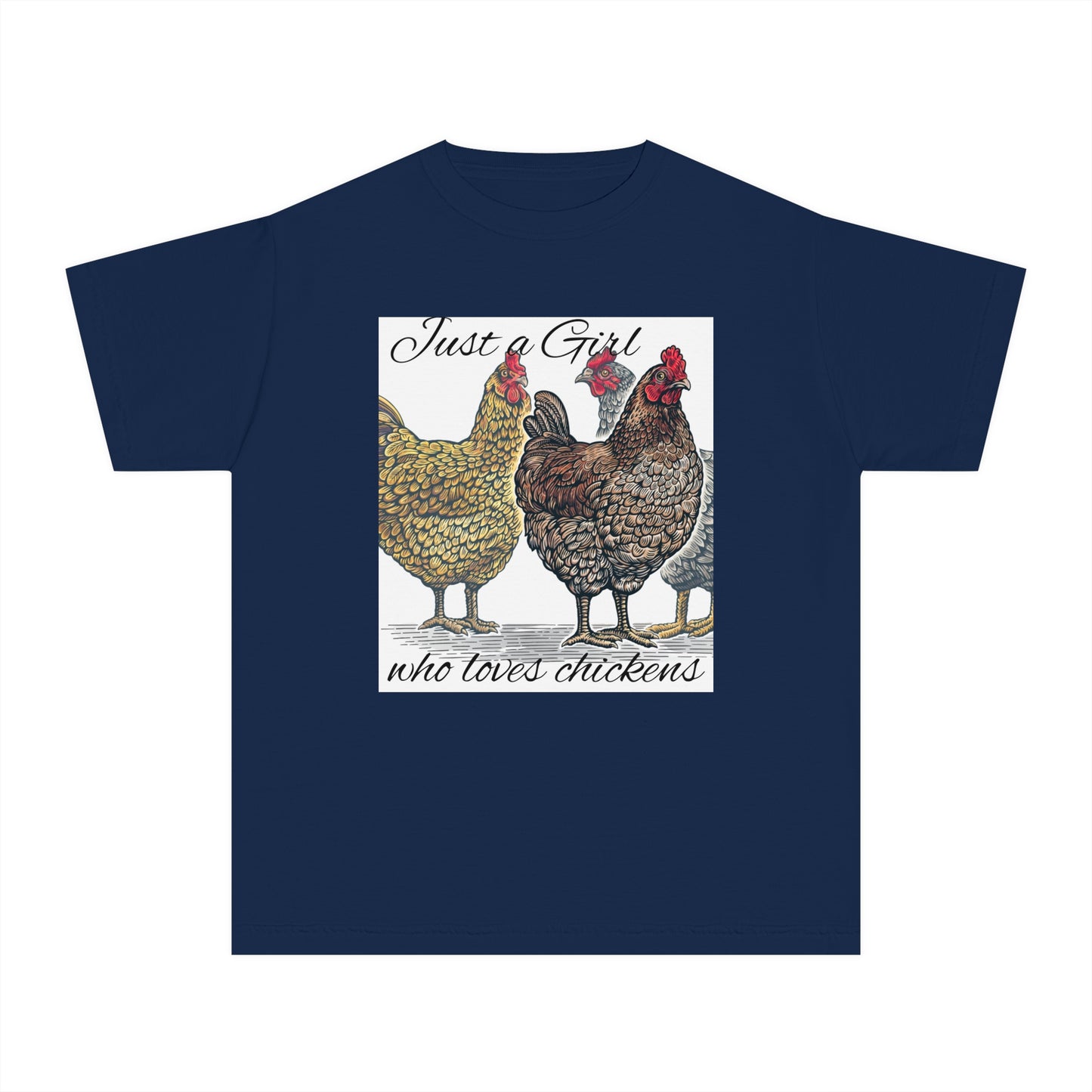 Youth girl who loves chickens