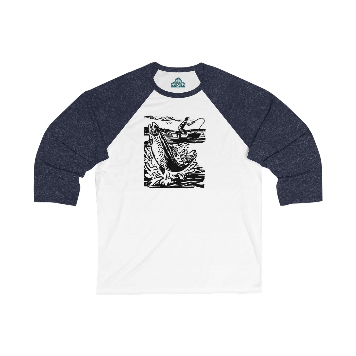 Fishing 3\4 Sleeve Baseball Tee