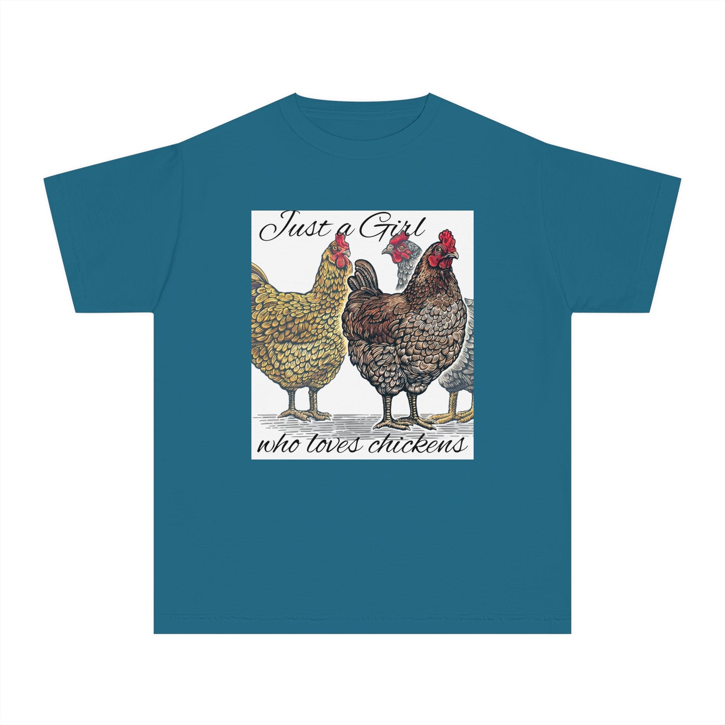 Youth girl who loves chickens