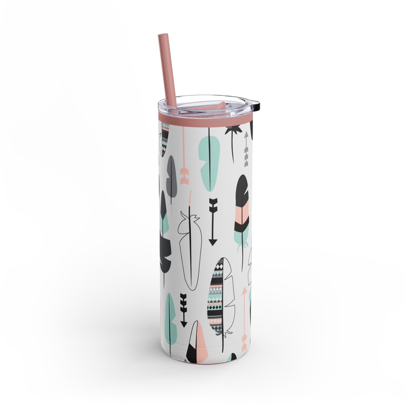 Feather tumbler W/straw 20oz