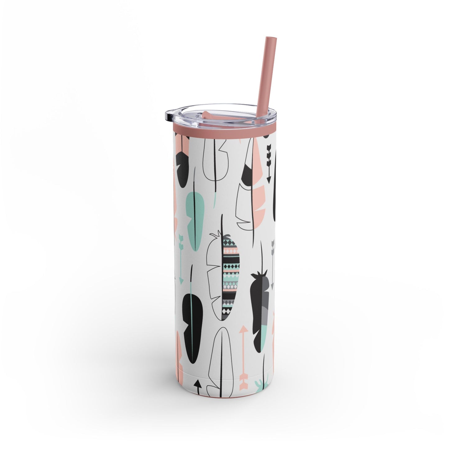 Feather tumbler W/straw 20oz