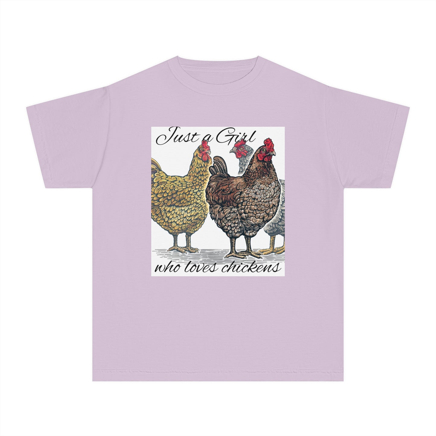 Youth girl who loves chickens