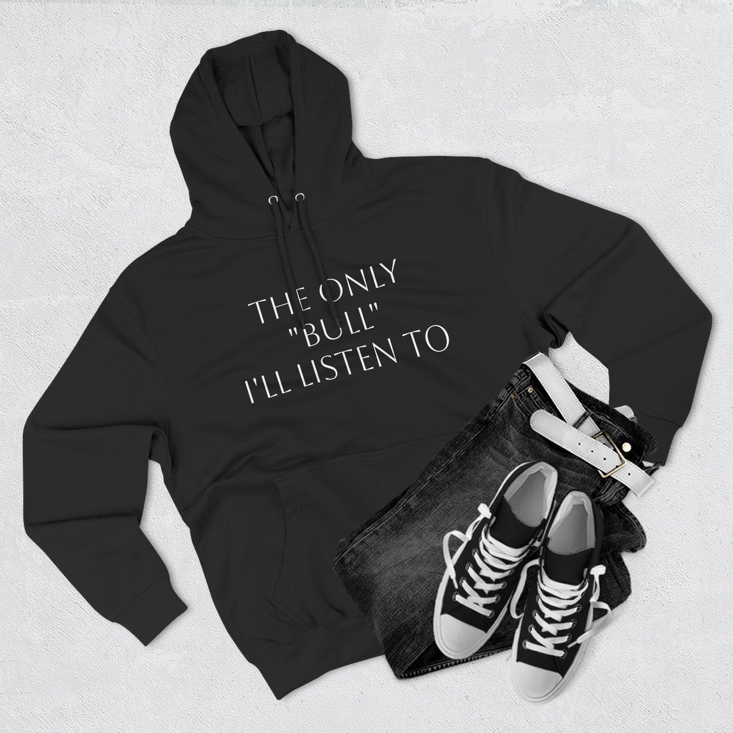 Only Bull-Three-Panel Fleece Hoodie