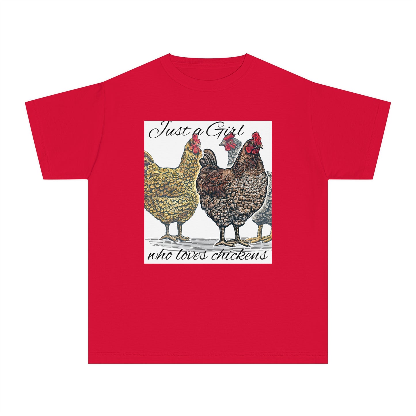 Youth girl who loves chickens