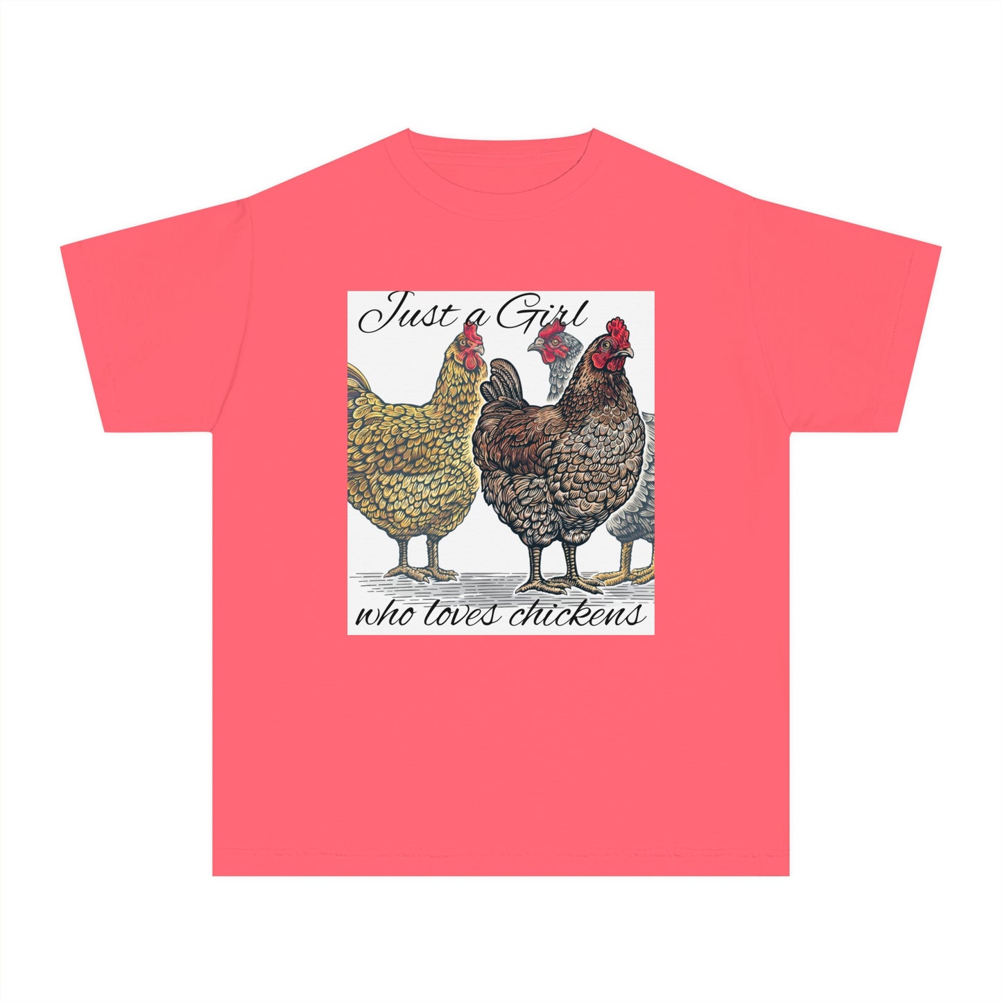 Youth girl who loves chickens