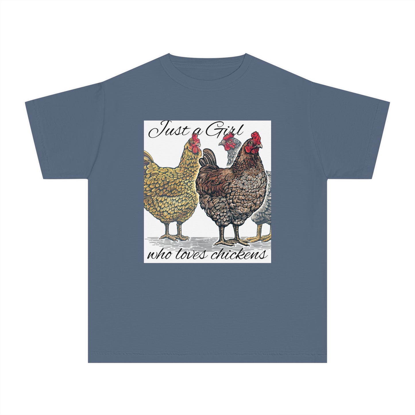 Youth girl who loves chickens