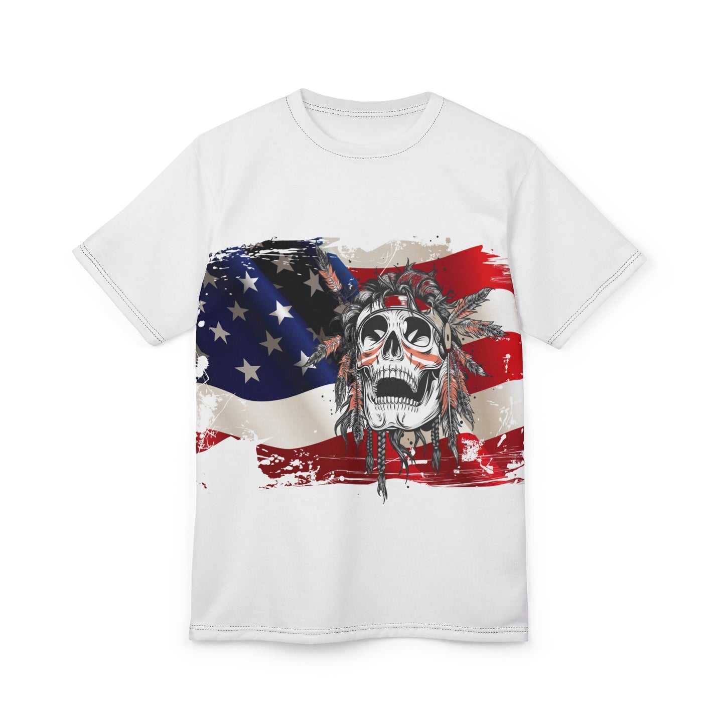 American flag and skull