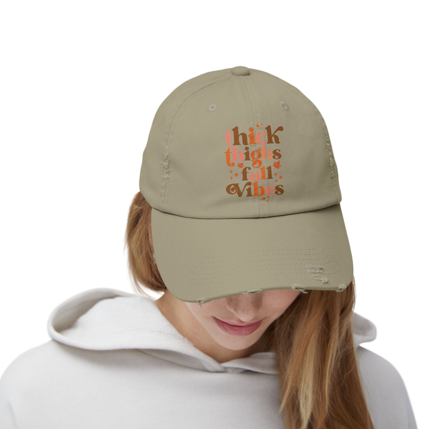 Thick Thighs Fall vibes / Distressed Cap