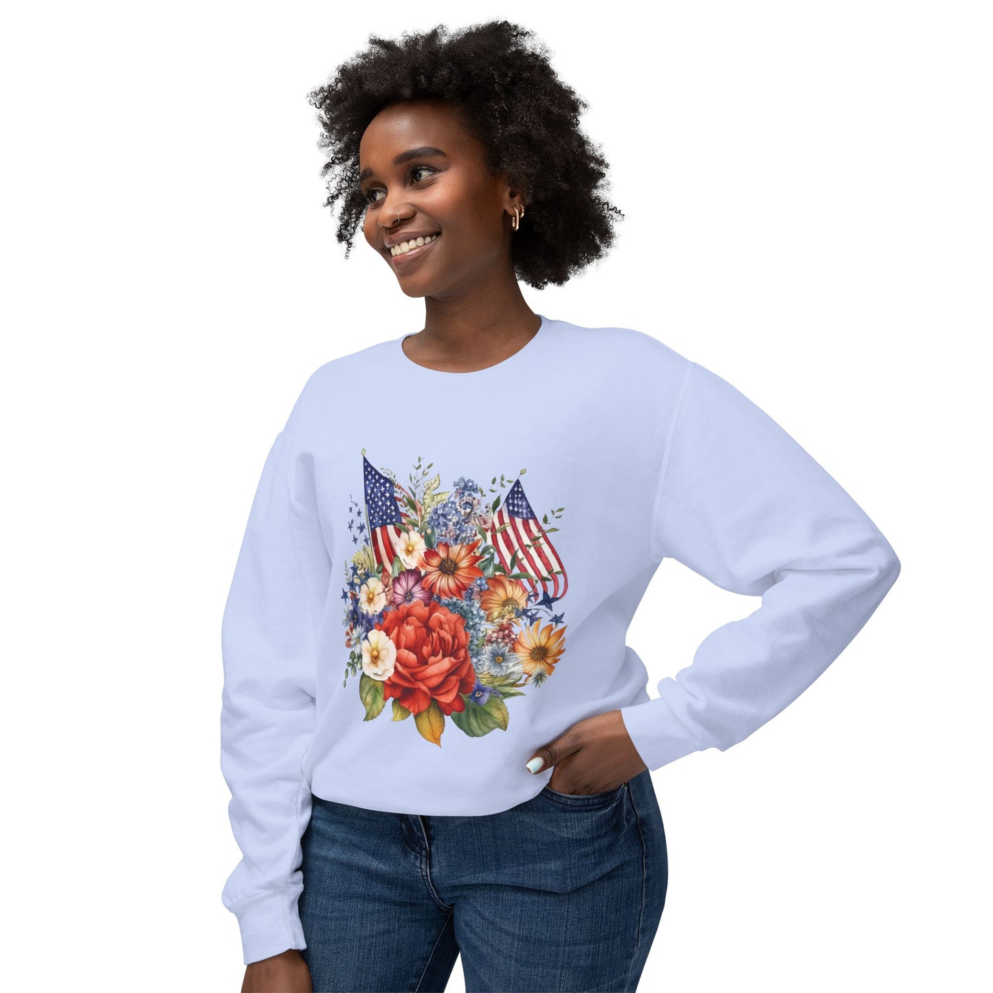flowers and flags sweatshirt