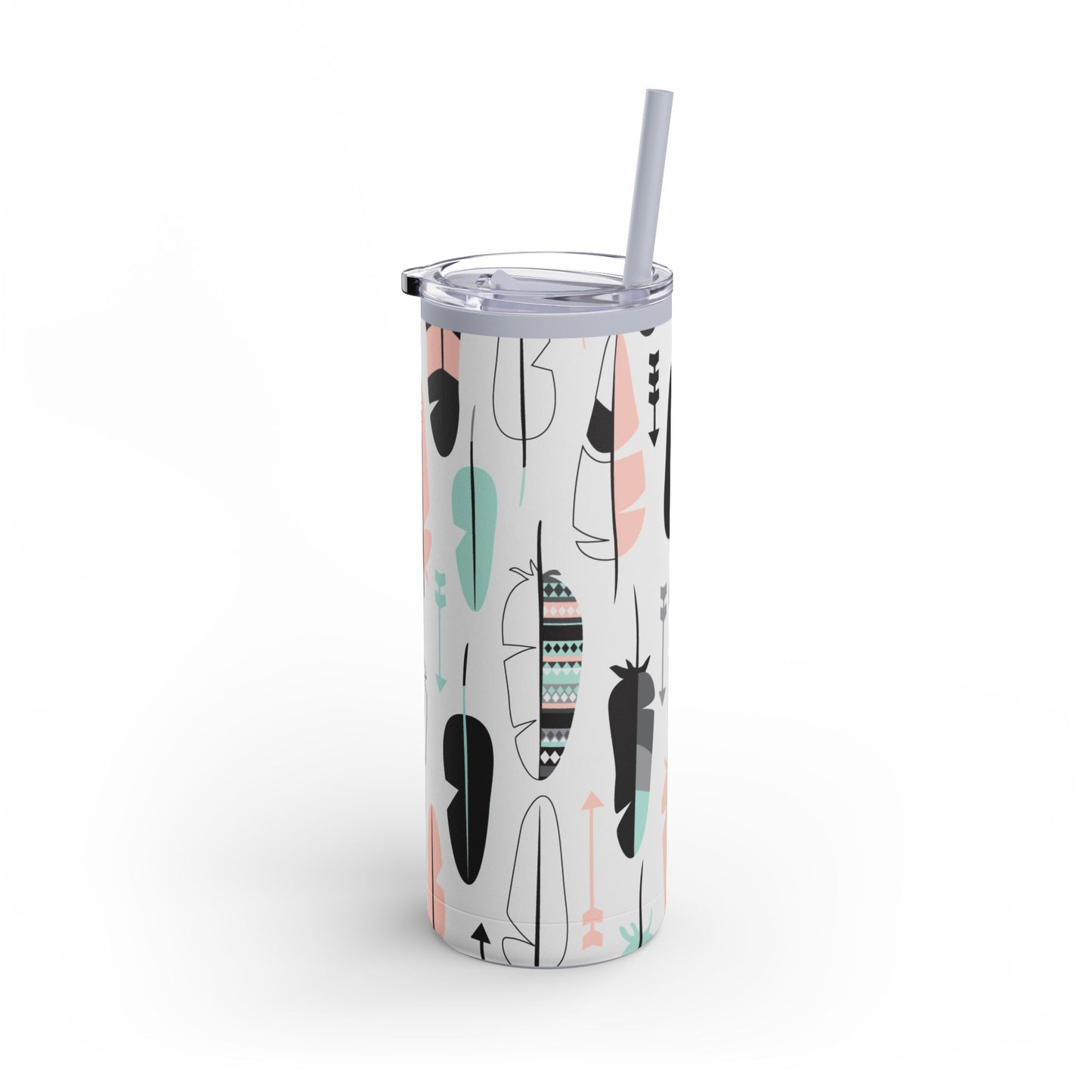 Feather tumbler W/straw 20oz