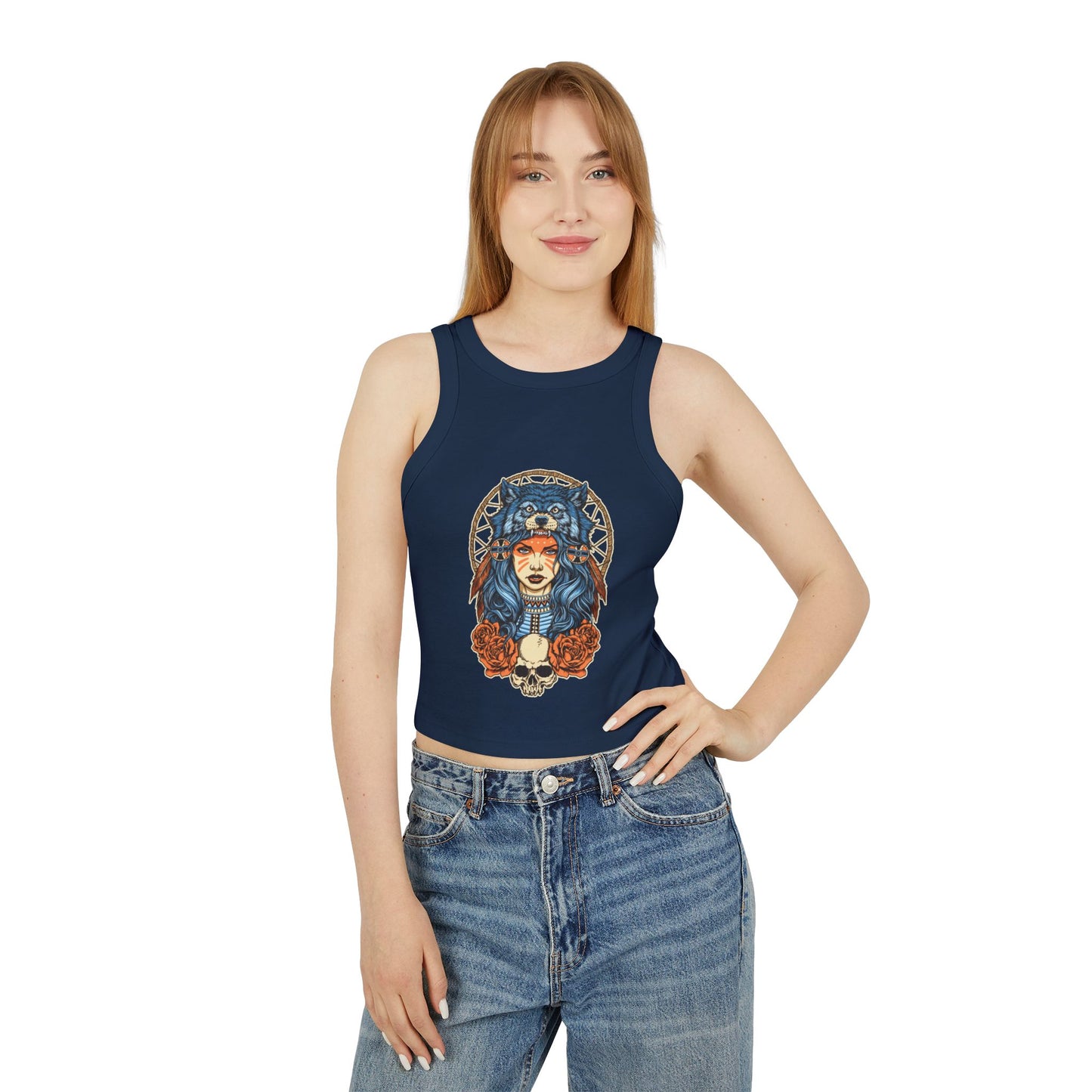 Dream catcher wolf woman/ Tank Top