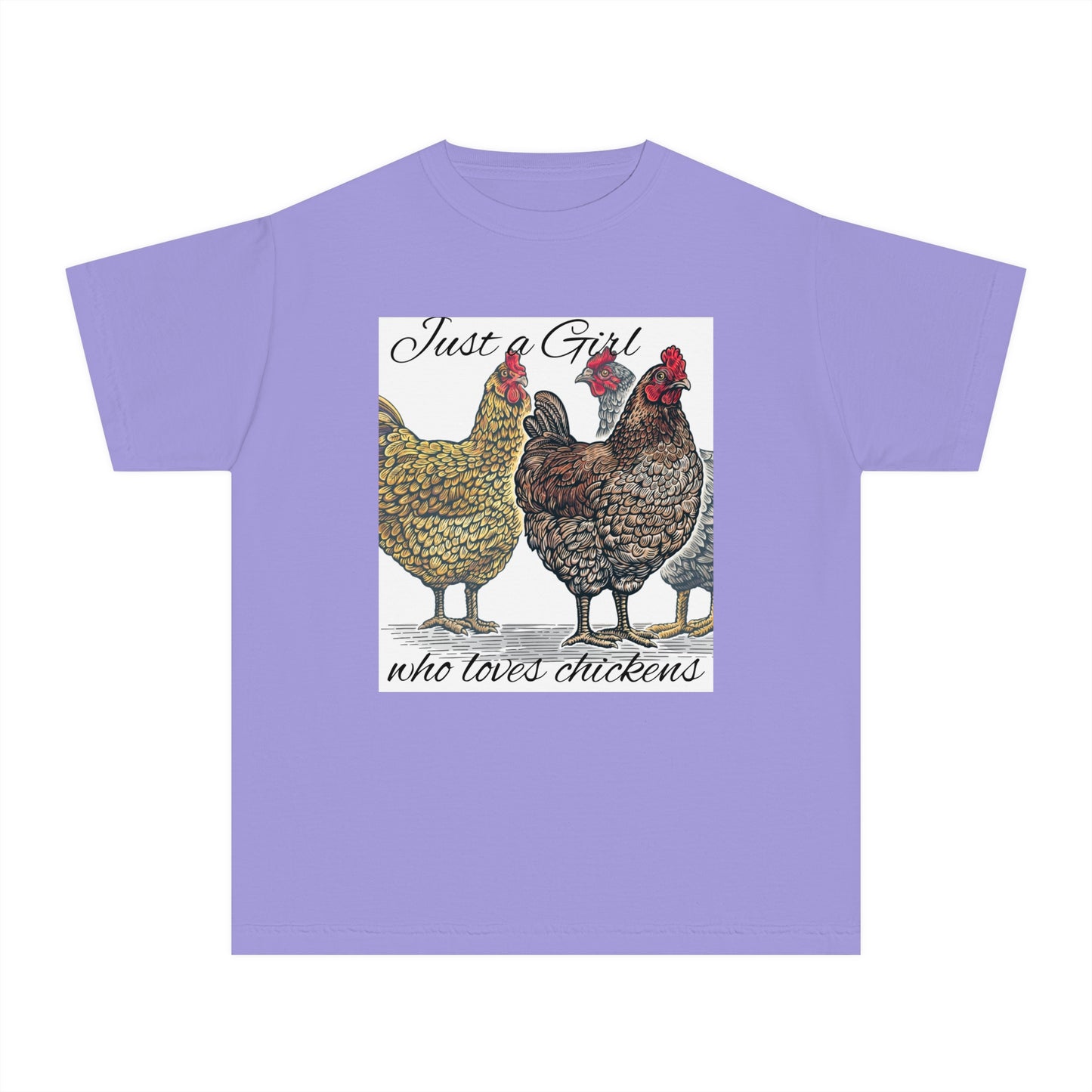 Youth girl who loves chickens