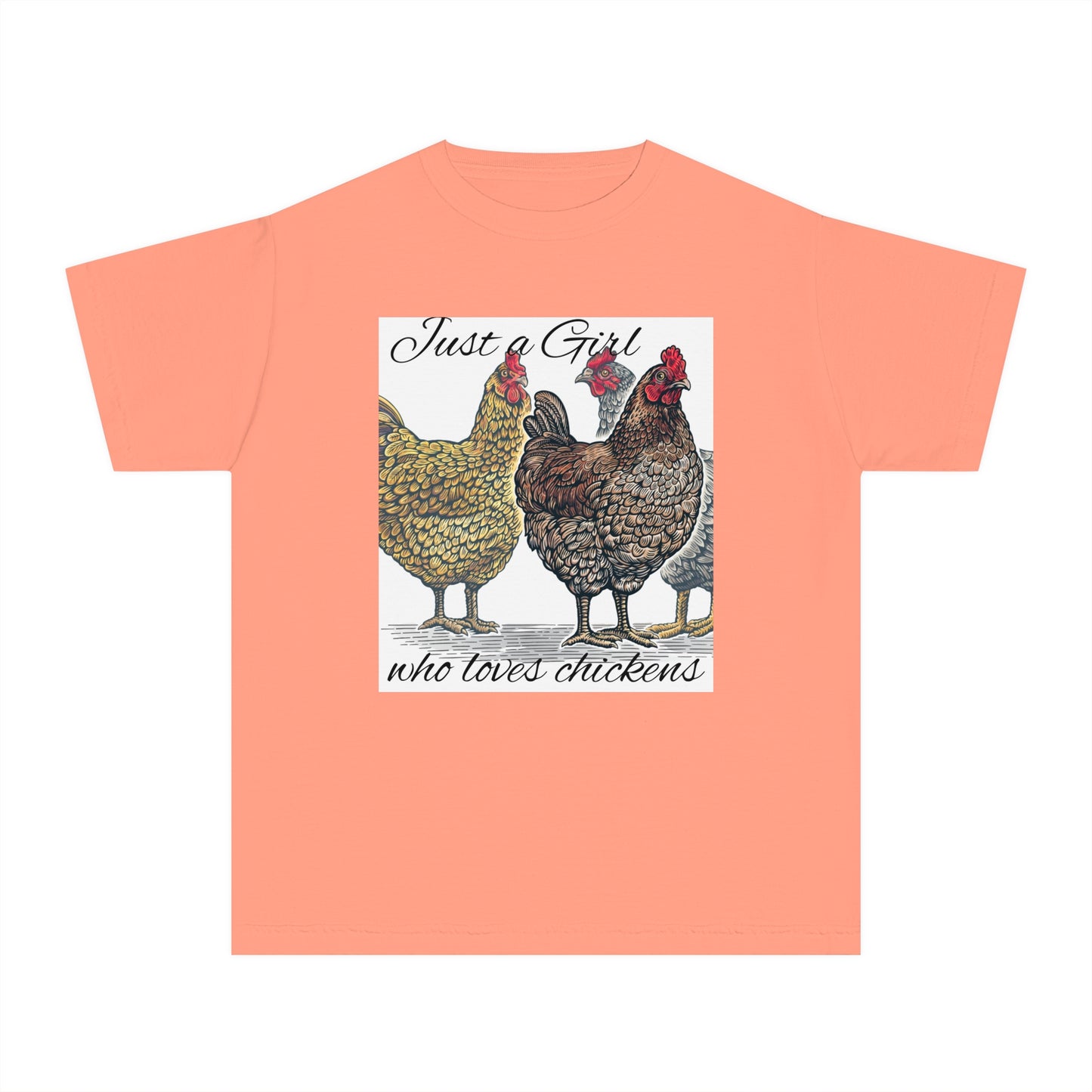 Youth girl who loves chickens