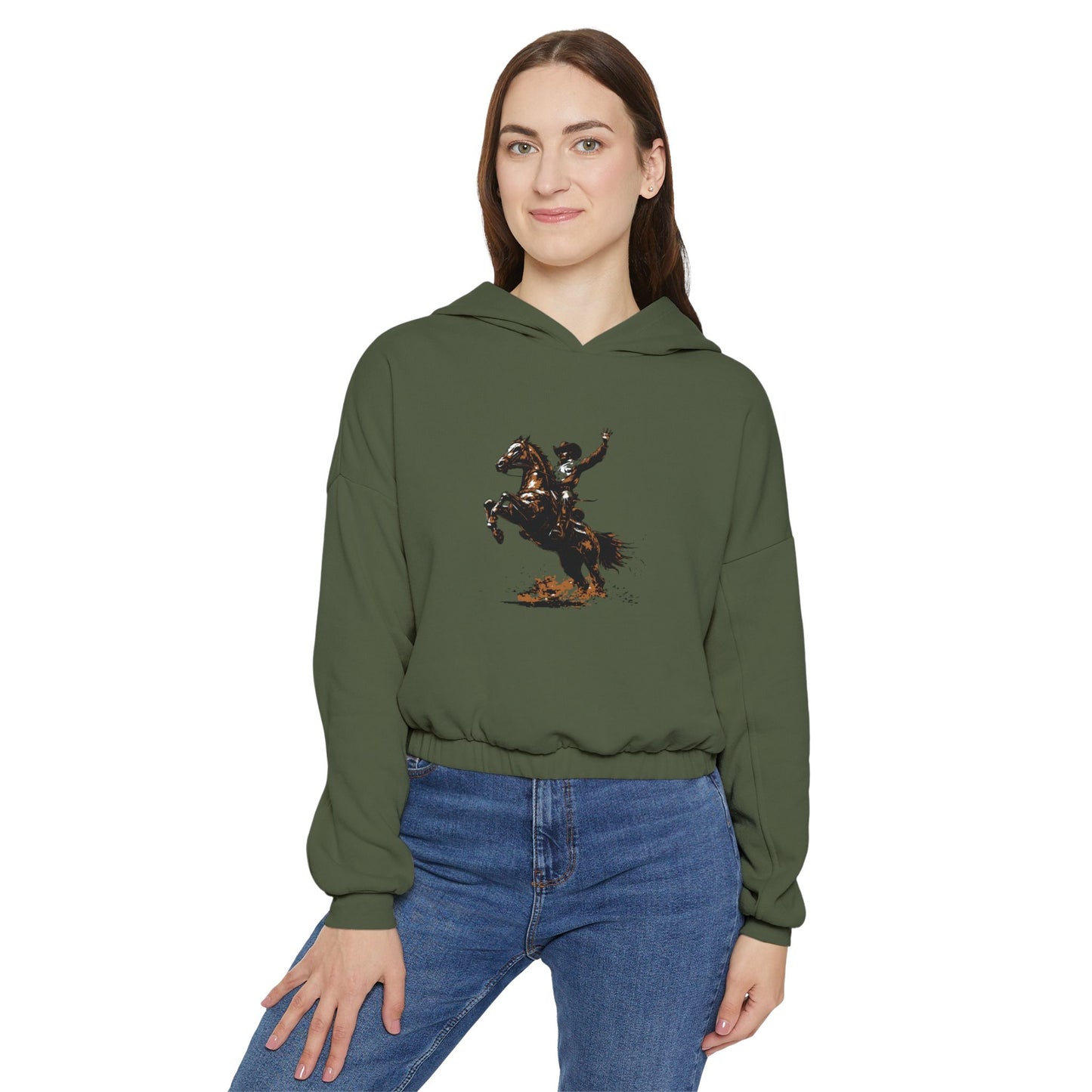 Cowboy &horse-Cinched Bottom Hoodie
