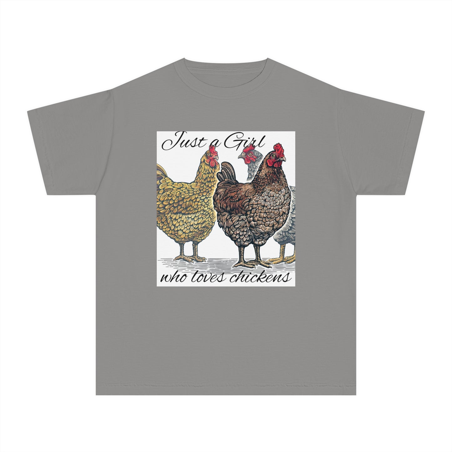 Youth girl who loves chickens