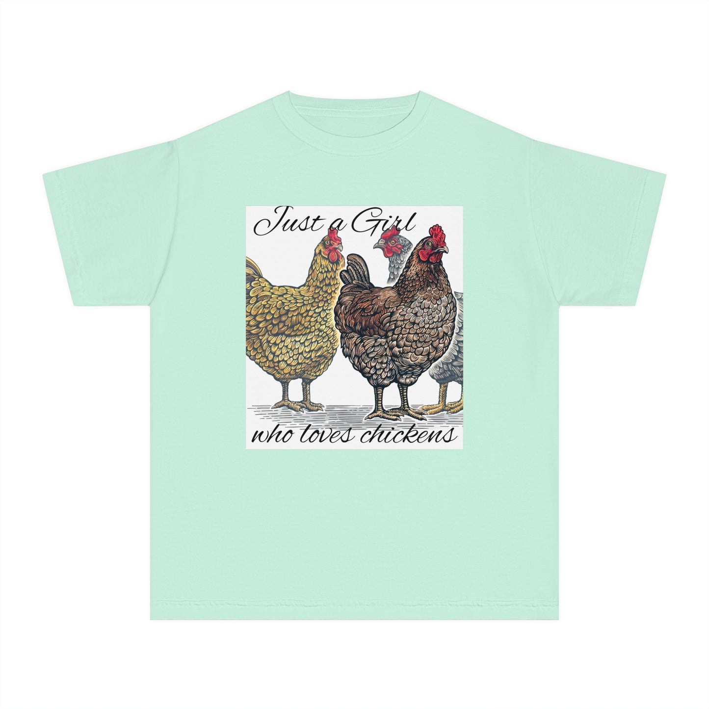 Youth girl who loves chickens