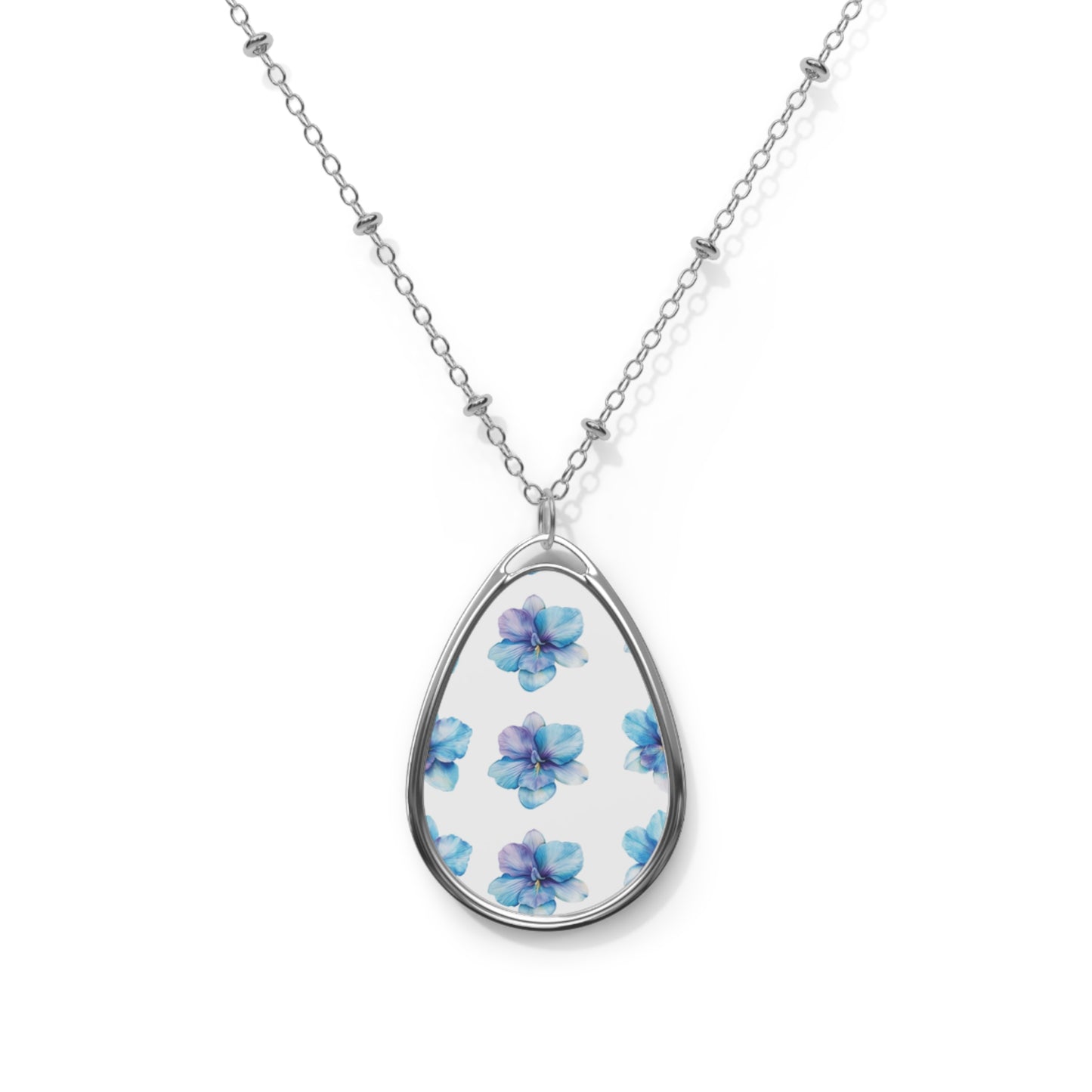 Blue flower necklace