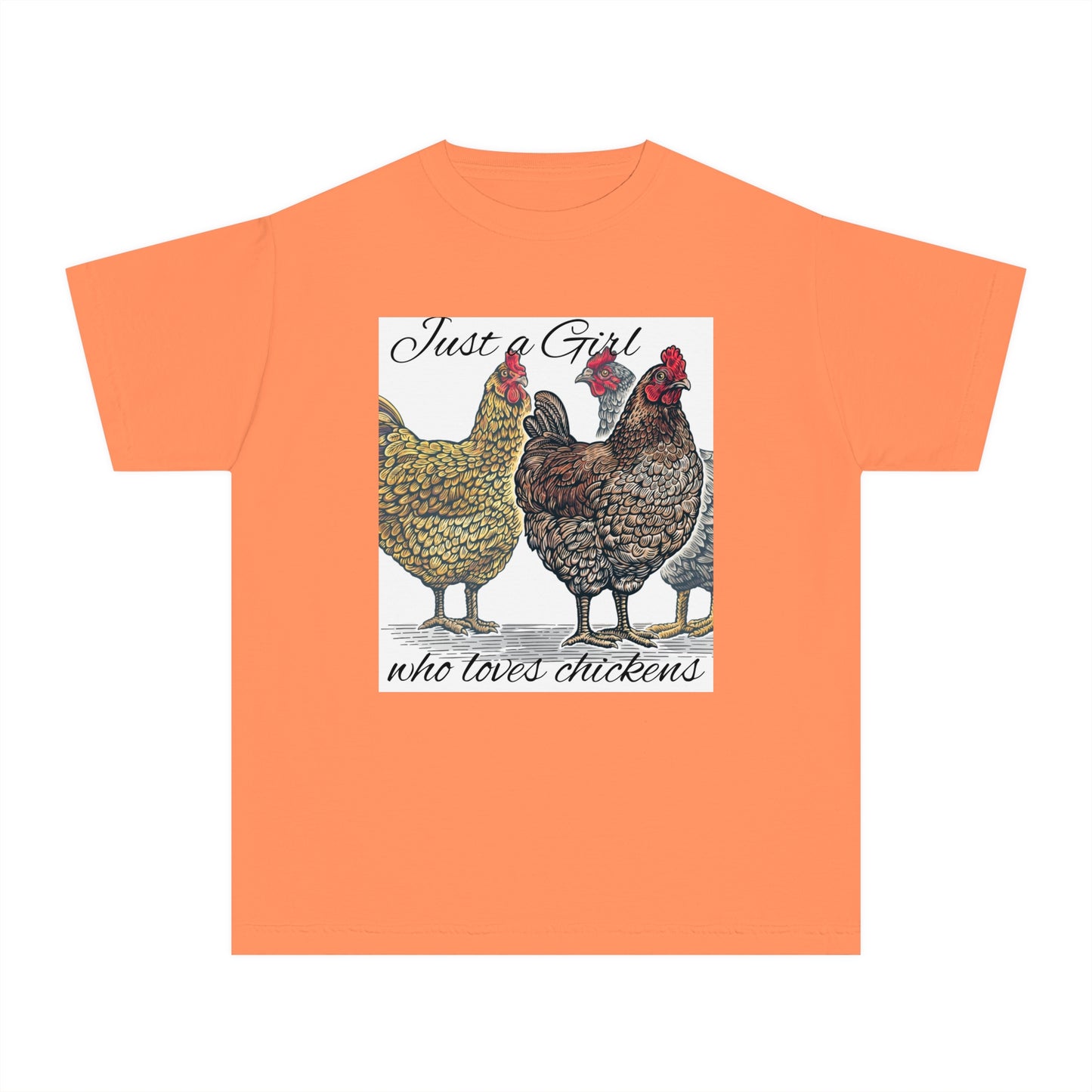 Youth girl who loves chickens
