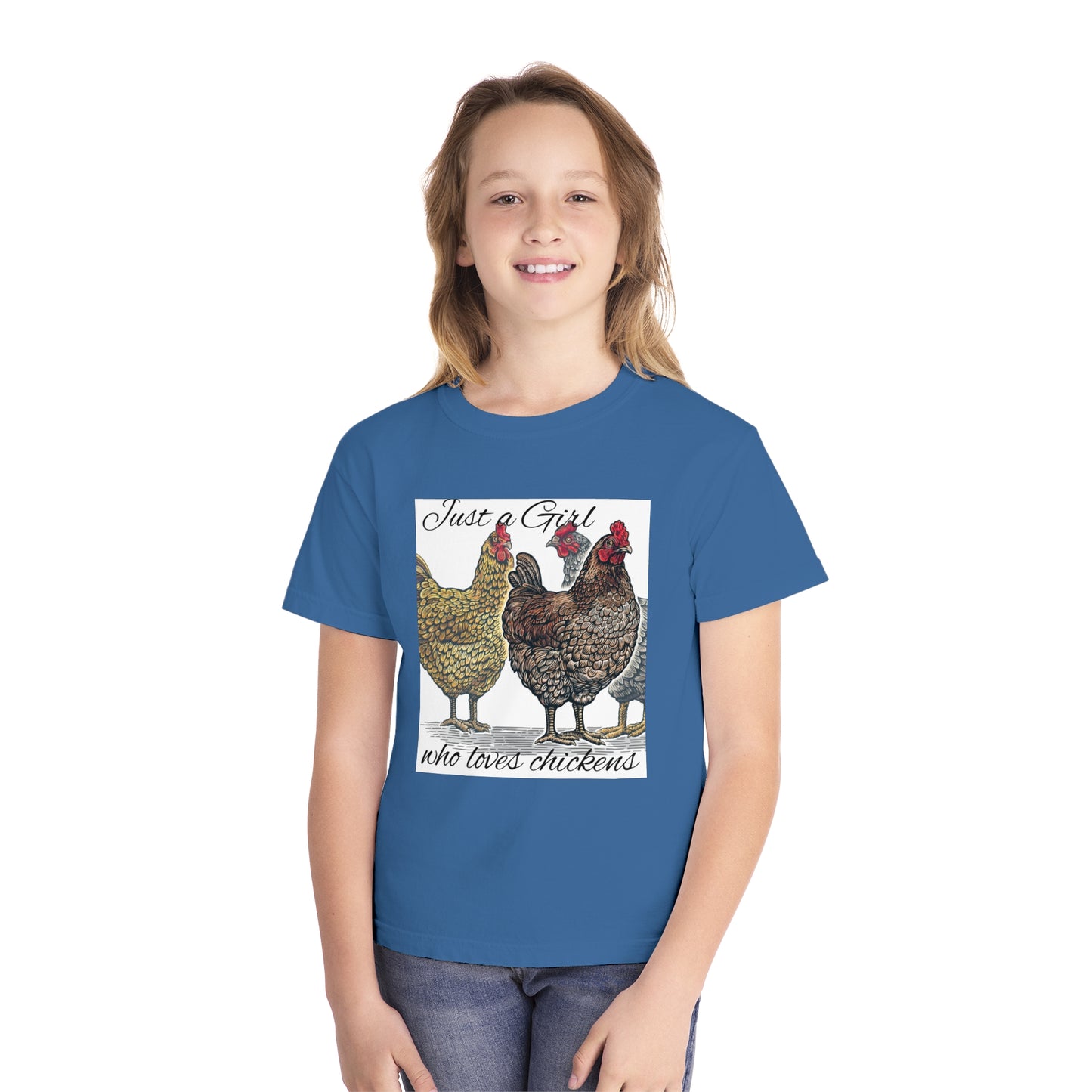 Youth girl who loves chickens
