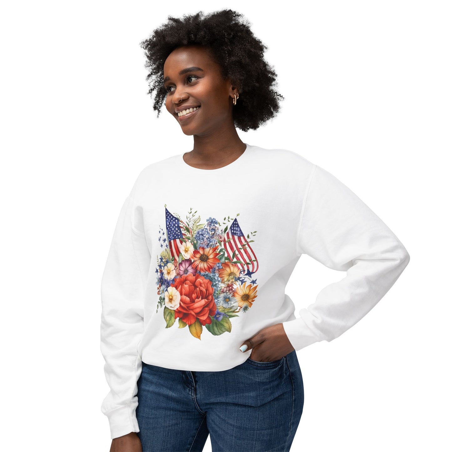 flowers and flags sweatshirt