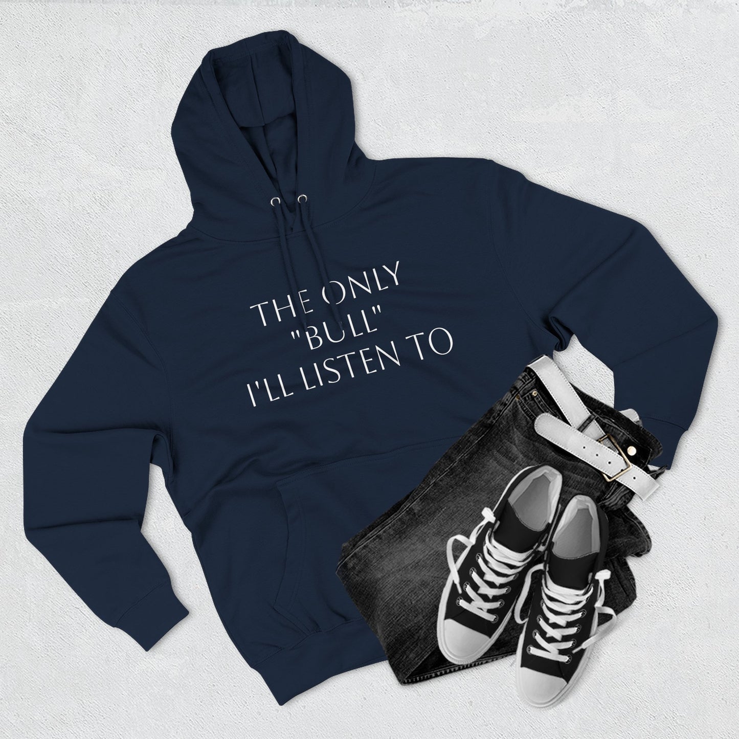 Only Bull-Three-Panel Fleece Hoodie