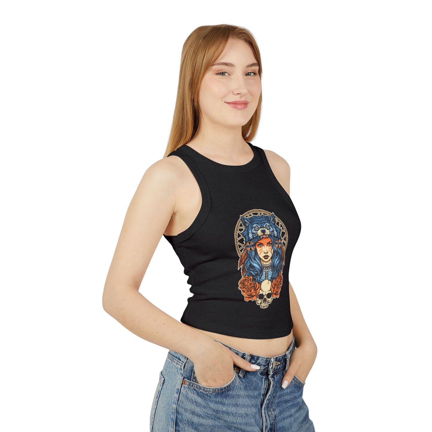 Dream catcher wolf woman/ Tank Top