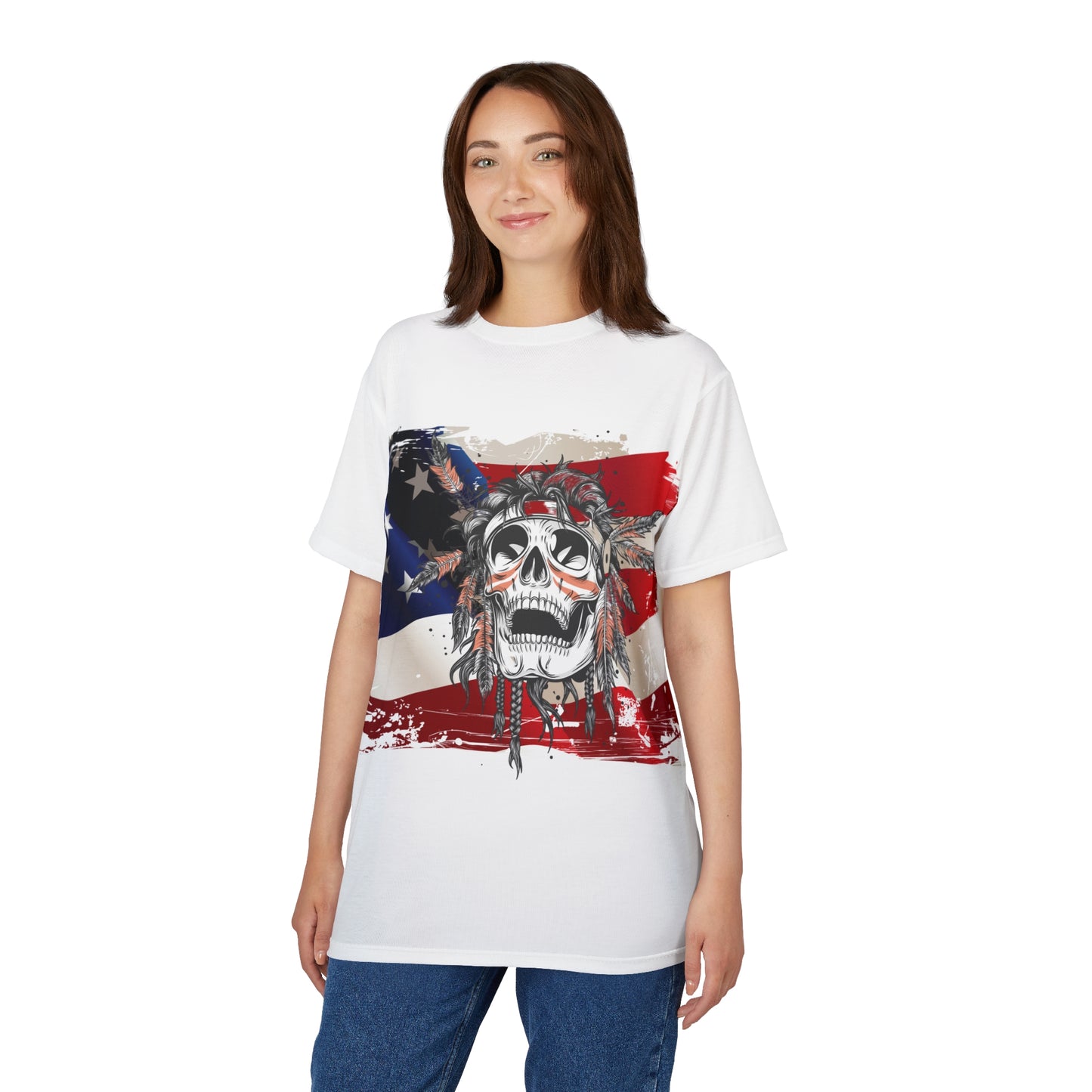 American flag and skull