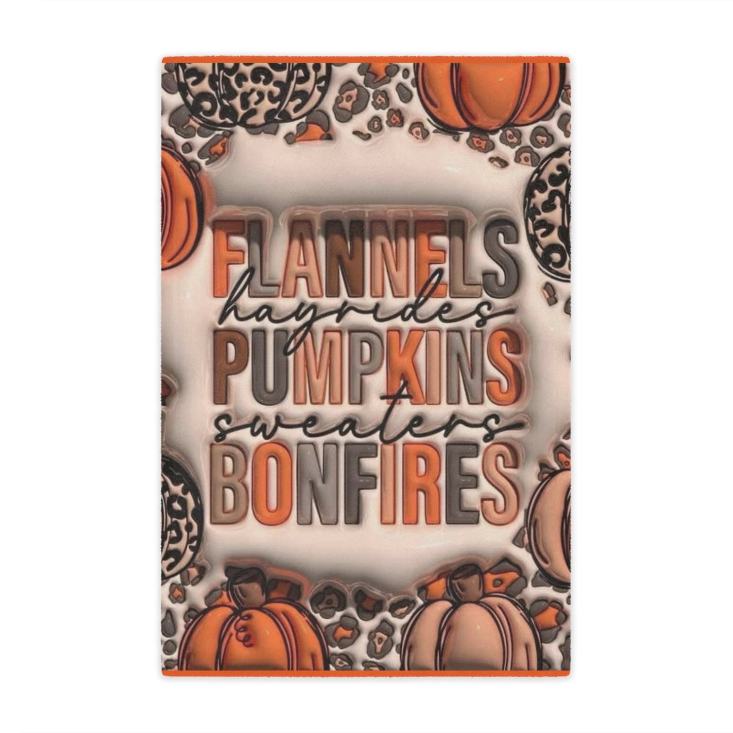 Flannel, pumpkin, Bonfire / Minky Blanket