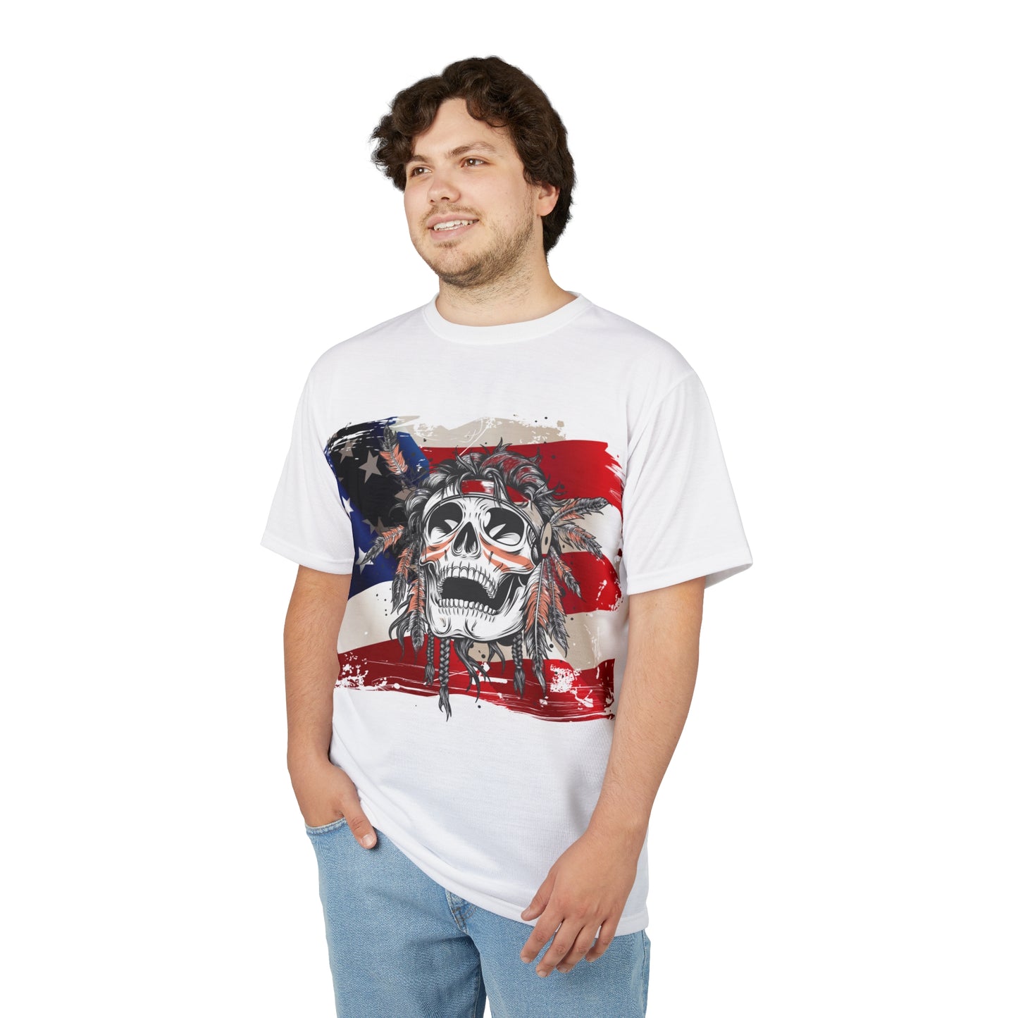 American flag and skull
