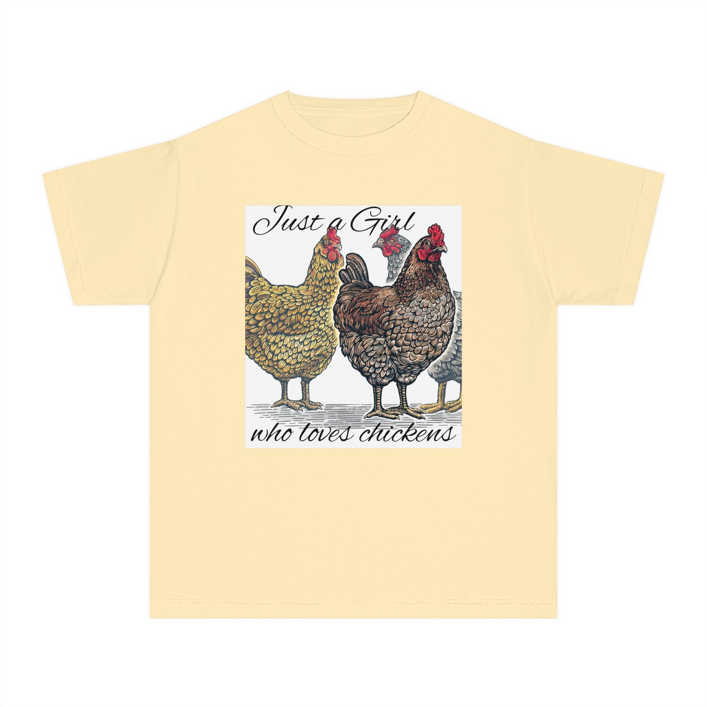 Youth girl who loves chickens